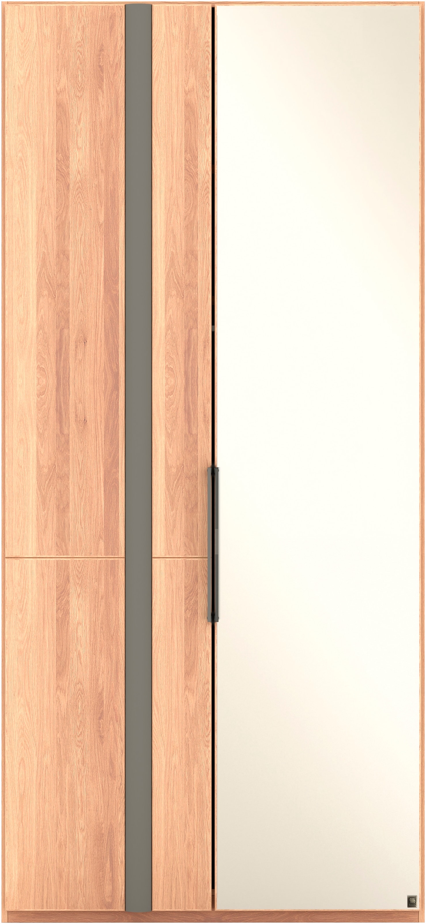 Musterring Drehtürenschrank »Sorrent, Kleiderschrank, Schrank, teilmassiv Eiche«, (mit Türdämpfern, in 5 Breiten & 2 Höhen, extra Böden, MADE IN GERMANY), Türen Eiche massiv oder als Parsol-Bronze-Spiegel, verschiedene Maße