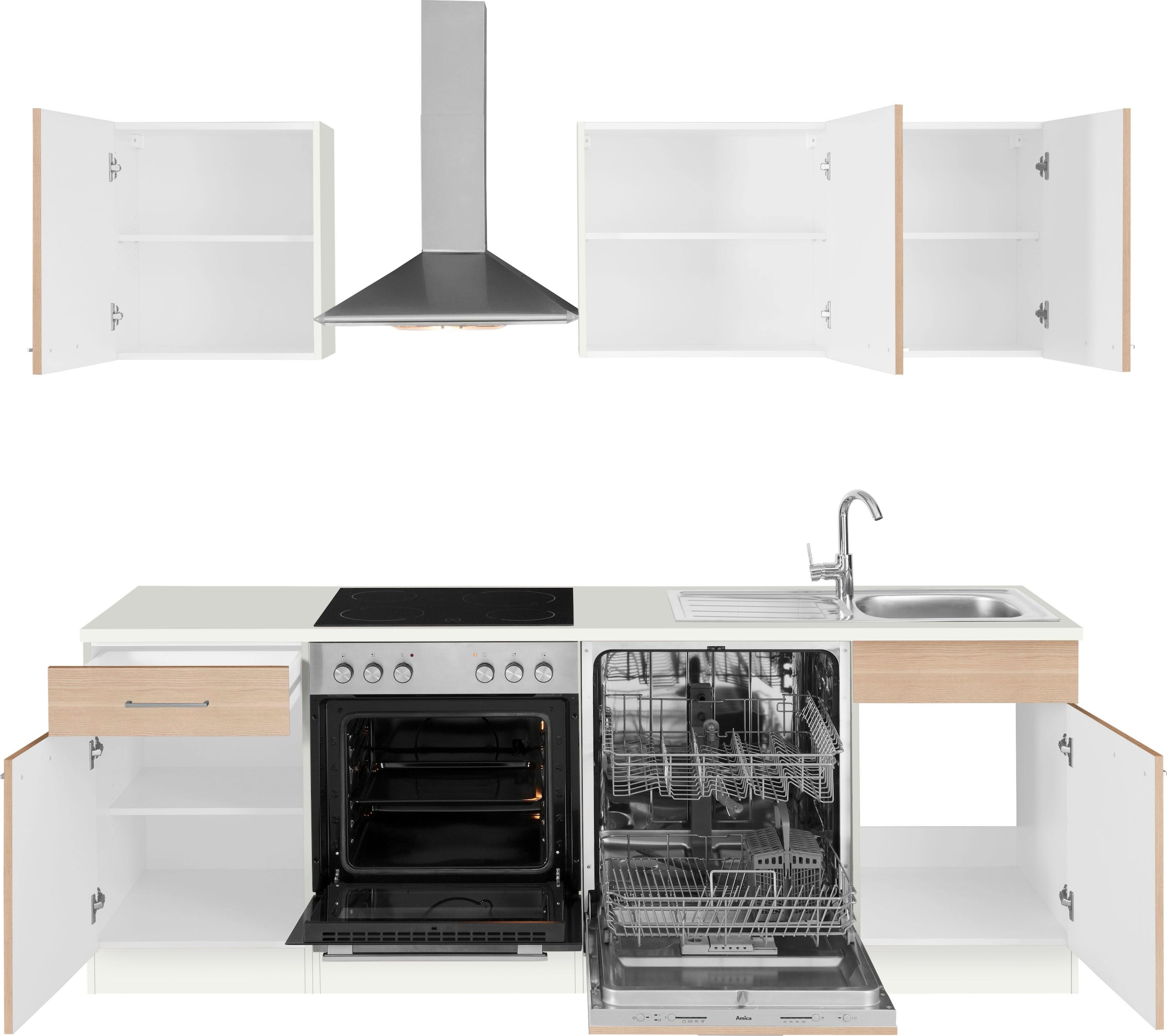 wiho Küchen Küchenzeile »Zell«, online Breite 220 cm ohne E-Geräte, kaufen