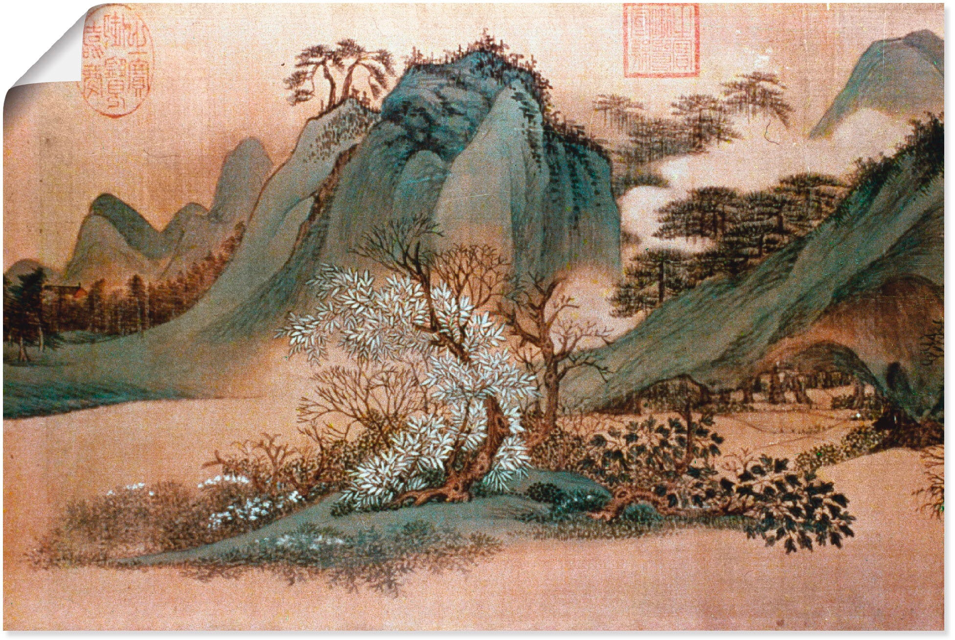 Artland Wandbild »Weiße Wolken und grüne Berge« Asien 1 Stk. tlg. als Leinw günstig online kaufen
