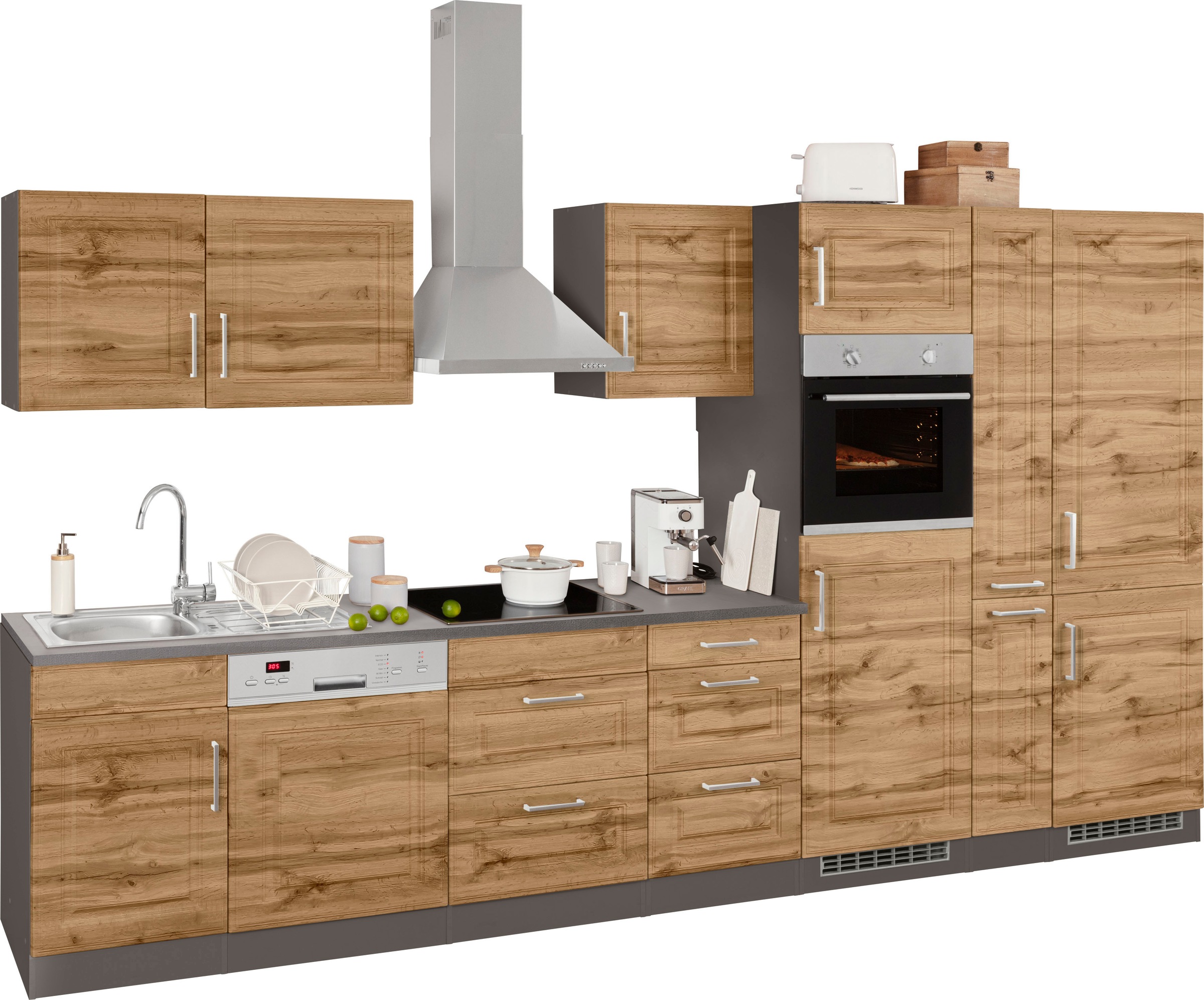 KOCHSTATION Küchenzeile »KS-Stockholm«, Breite 370 cm, mit hochwertigen MDF günstig online kaufen