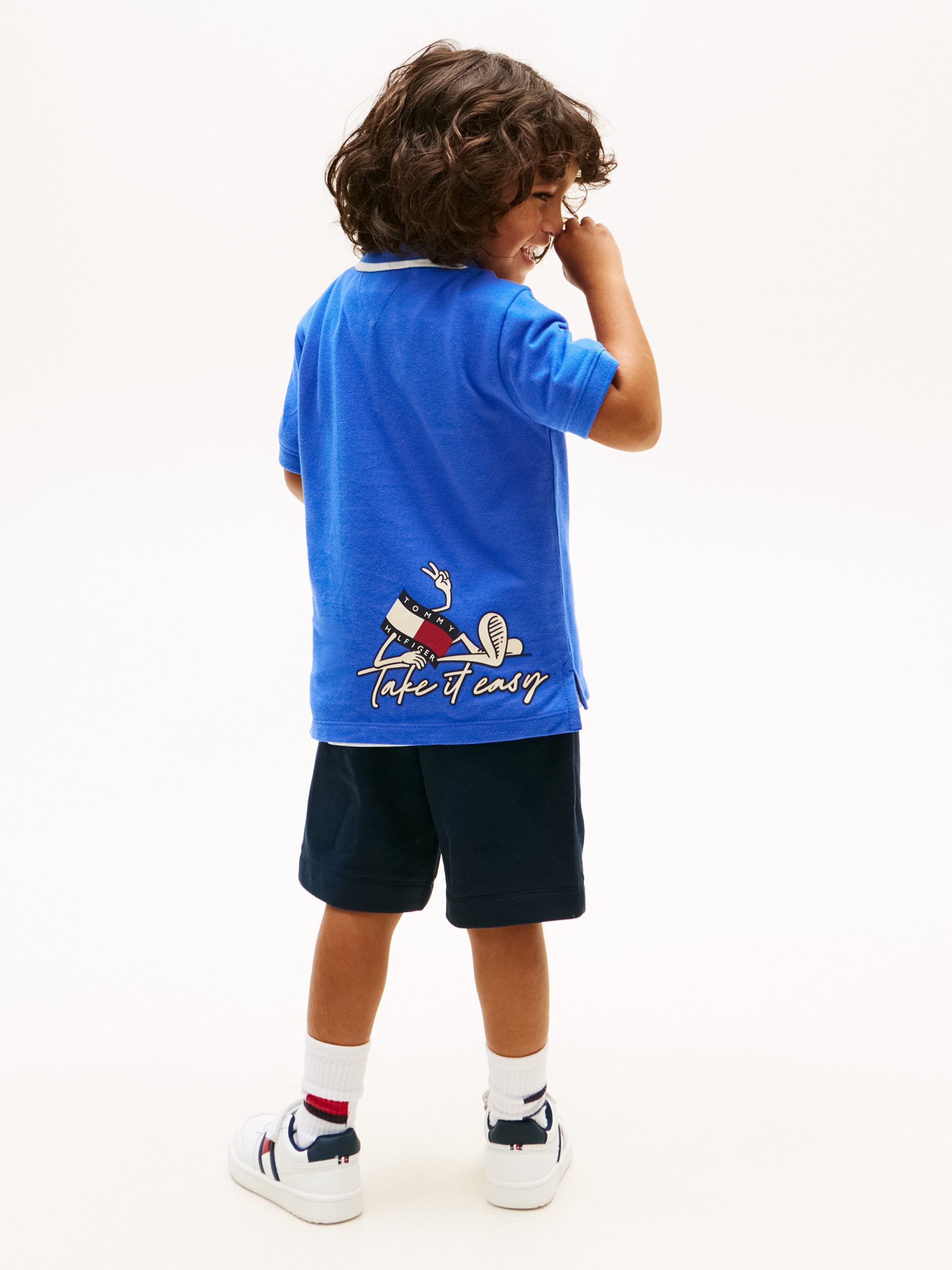 Tommy Hilfiger Poloshirt »LB TAKE IT EASY GRAPHIC POLO SHORT SLEEVE« Kinder bis 16 Jahre, Backprint, regular fit