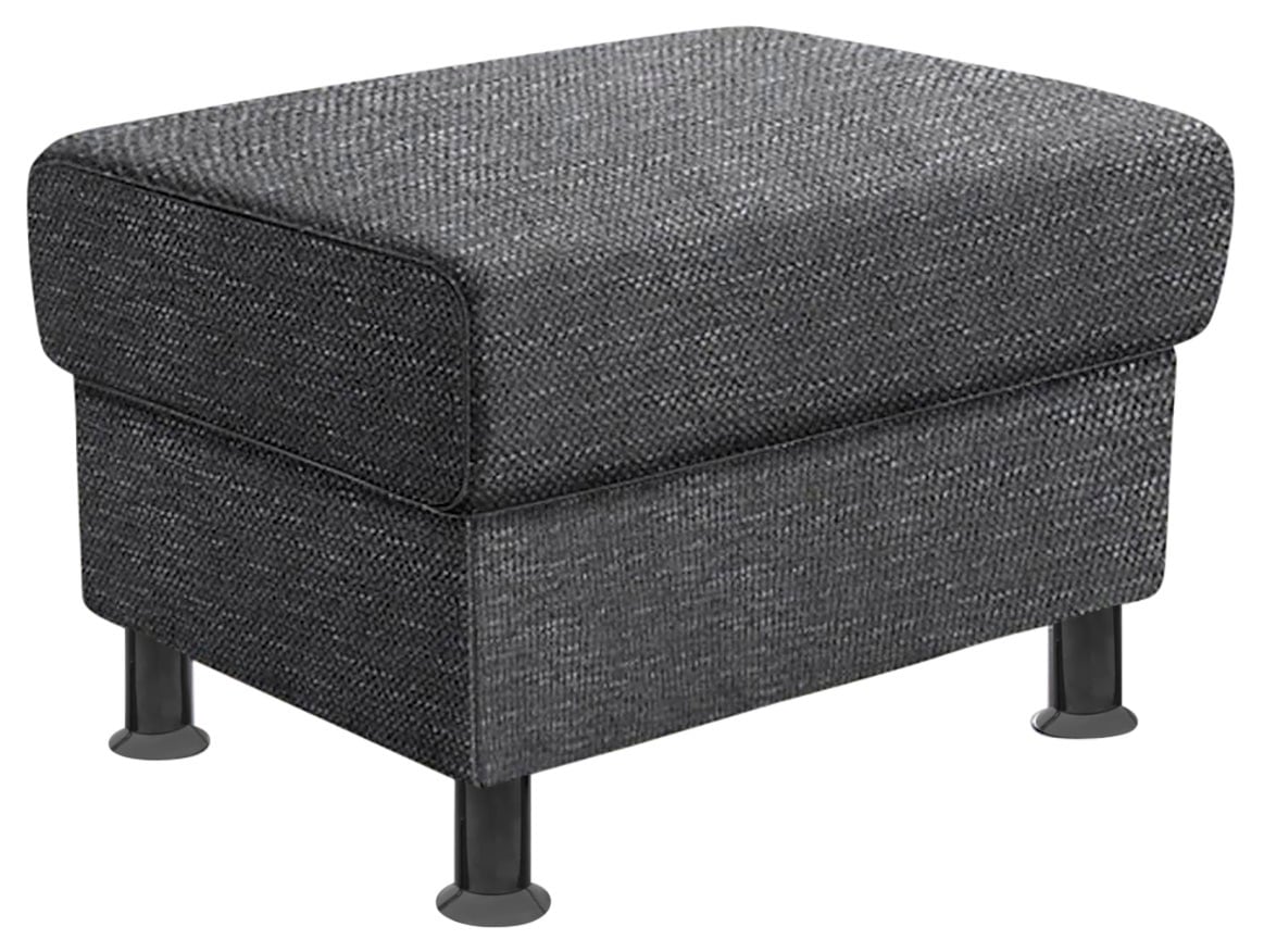 TRENDMANUFAKTUR Hocker »Rondo, Polsterhocker zur Serie, Breite 67 cm, Füße schwarz«, Fußhocker wahlweise mit Federkern, in verschiedenen Bezügen bestellbar