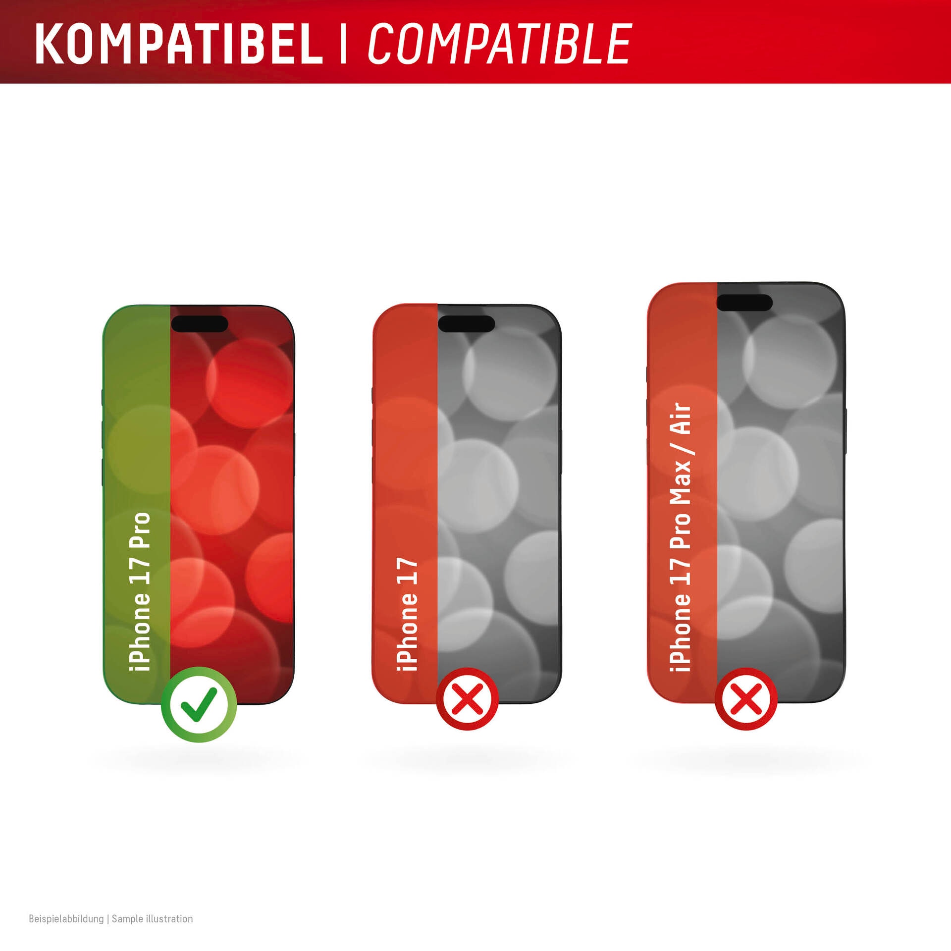 Displex Displayschutzglas »Real Glass Screen Protector mit EASY-ON MountMaster« für Apple iPhone 17 pro Displayschutzfolie, Schutzfolie, Bildschirmschutz, kratz- & stoßfest