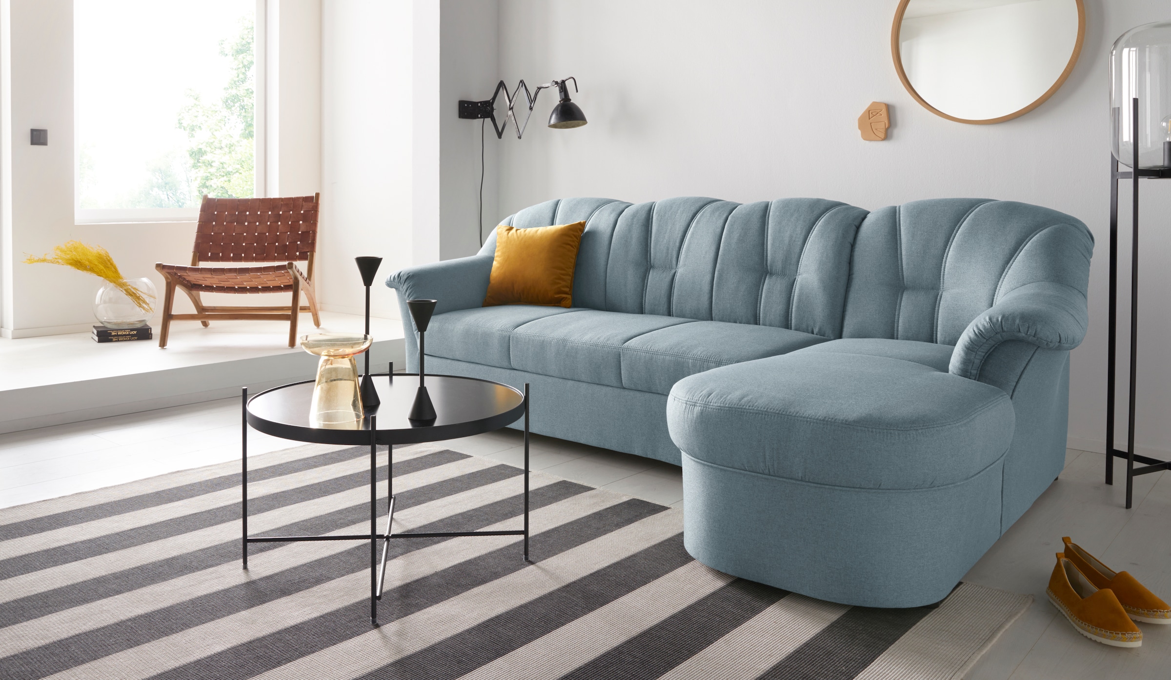 DOMO collection Ecksofa Papenburg L-Form, in großer Farbvielfalt, wahlweise günstig online kaufen