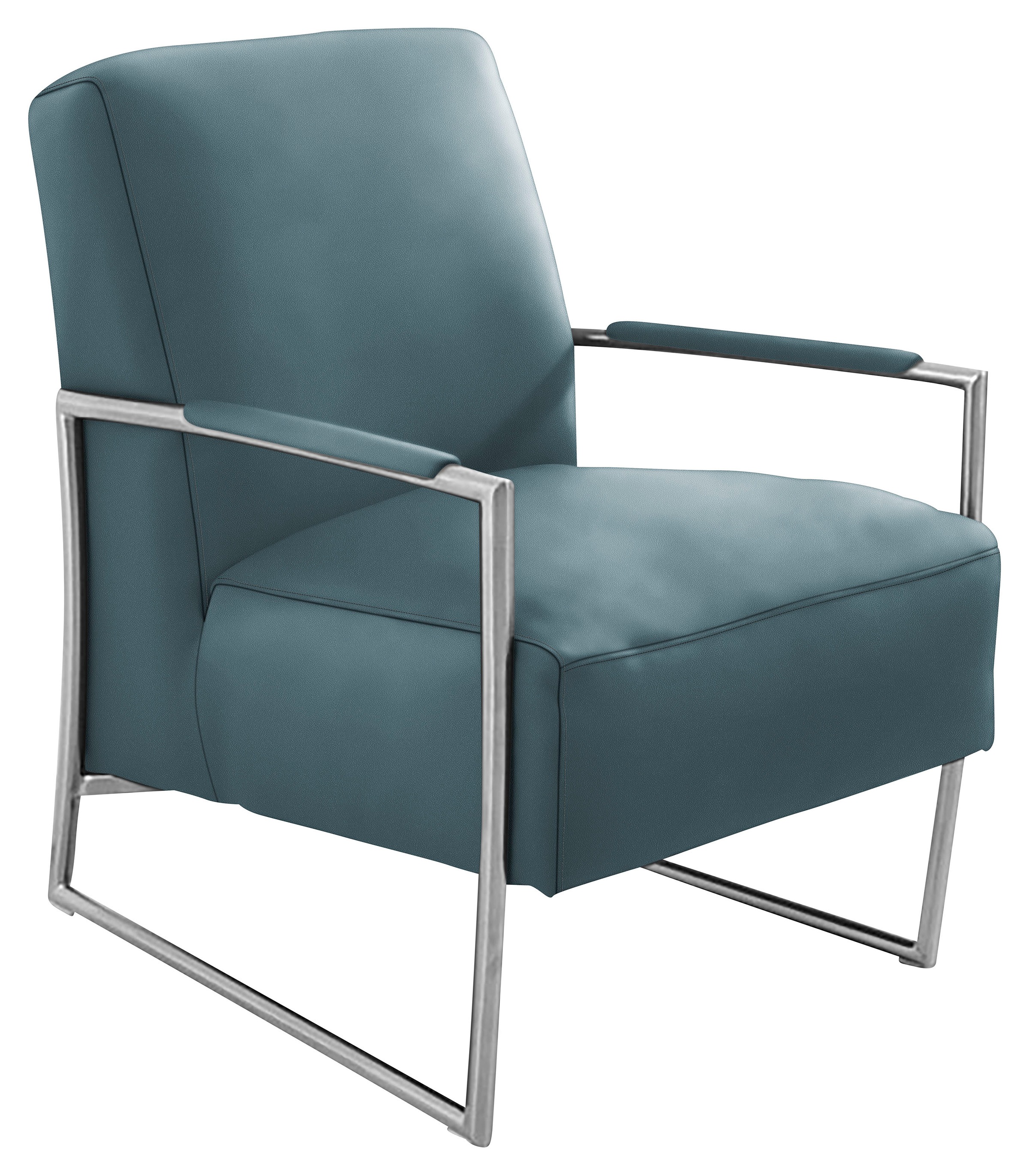 K+W Komfort & Wohnen Cocktailsessel, mit bezogenen Armlehnen, Gestell in Metall Edelstahloptik