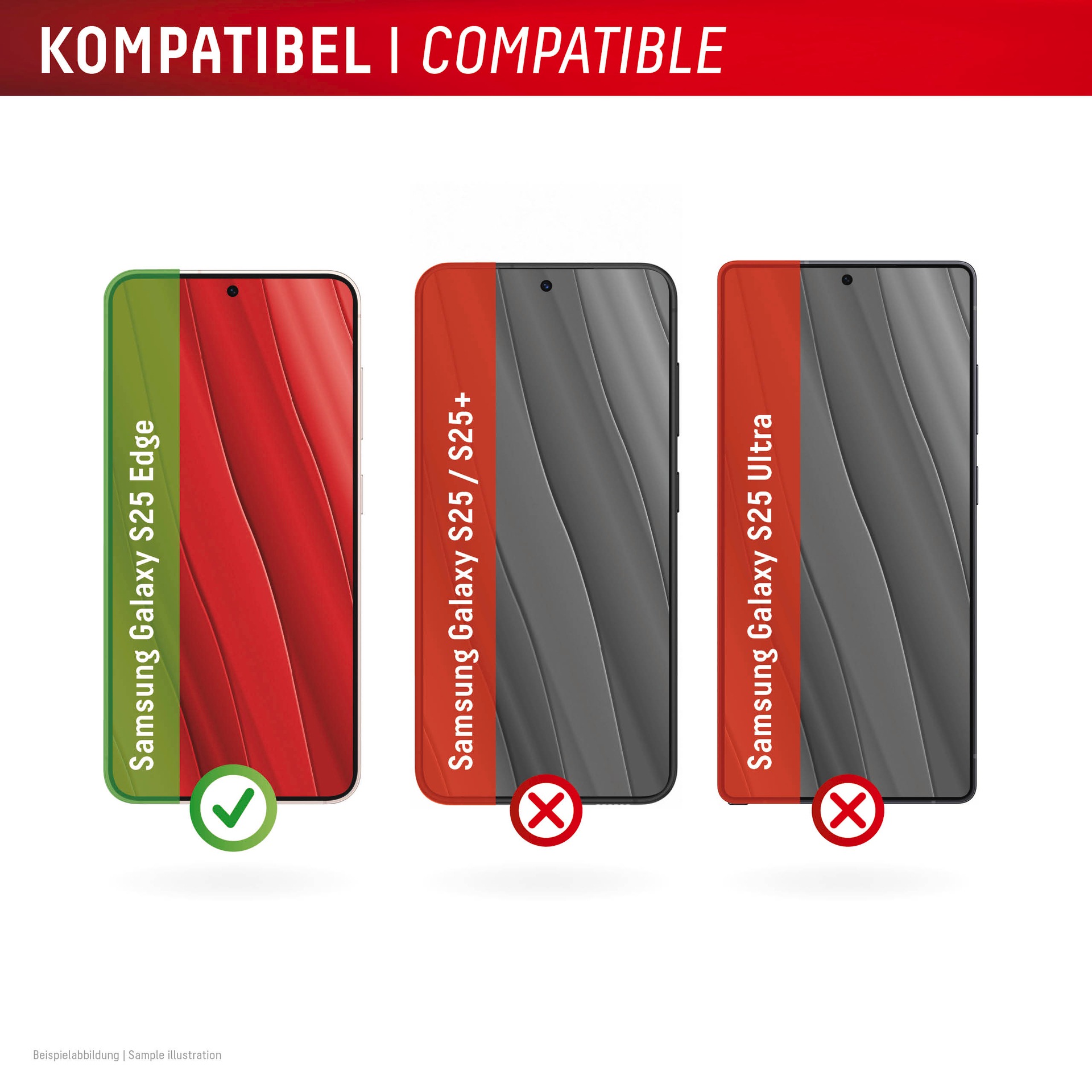 Displex Displayschutzglas »Smart Glass« für Samsung Galaxy S25 Edge Displayschutzfolie, Schutzfolie, Bildschirmschutz, kratz- & stoßfest