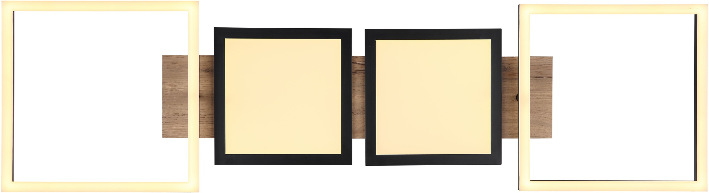 GLOBO LIGHTING LED Deckenleuchte »BOSSY« LED-Modul Warmweiß Deckenlampe/Wohnzimmer/Schlafzimmer/modern/Holz