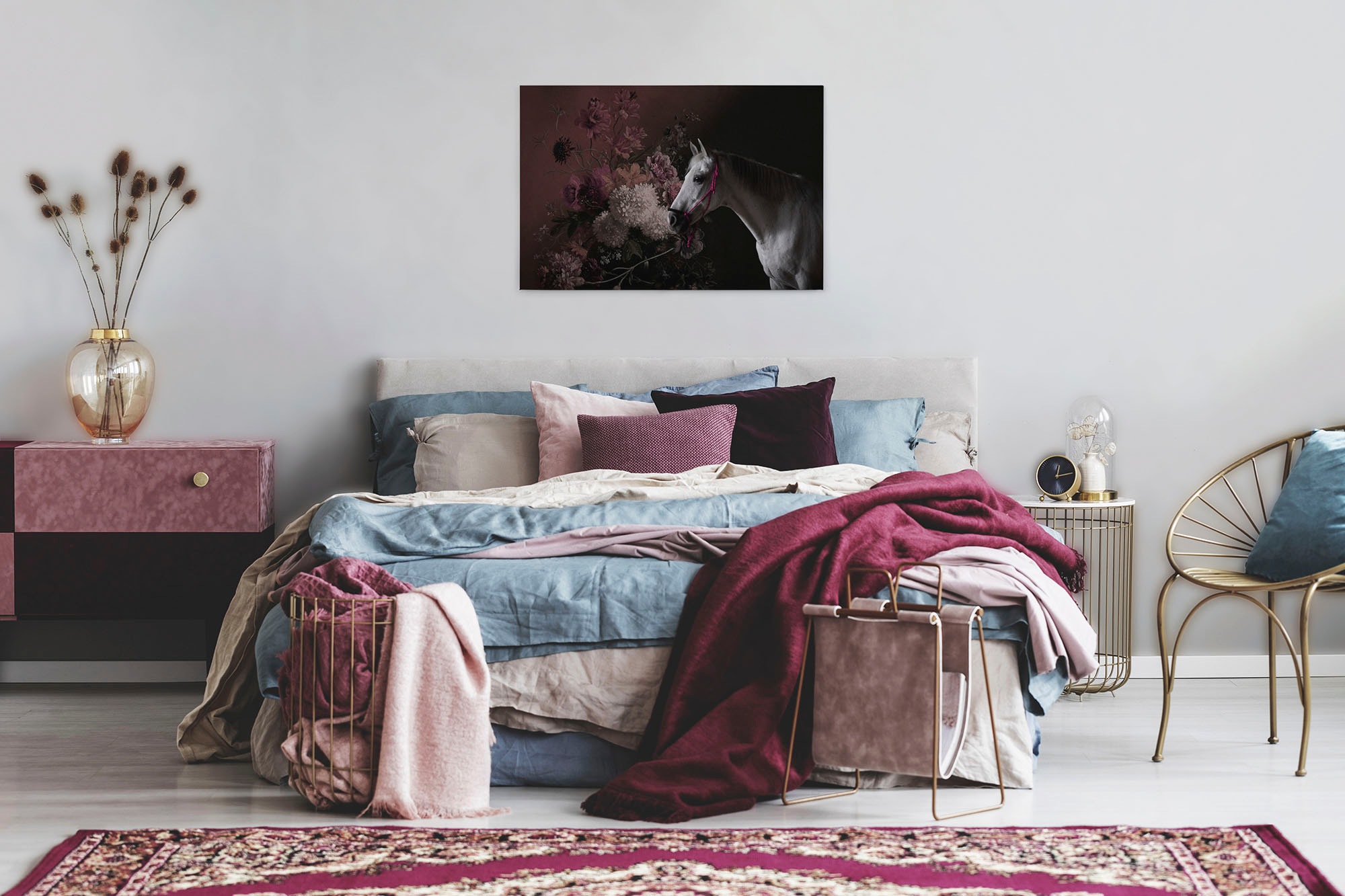 A.S. Création Leinwandbild »horses« Kunst | Tiere 1 Stk. tlg. Keilrahmen Bild Blumen Floral Pferd Leinwand-Bild Wohnzimmer modern