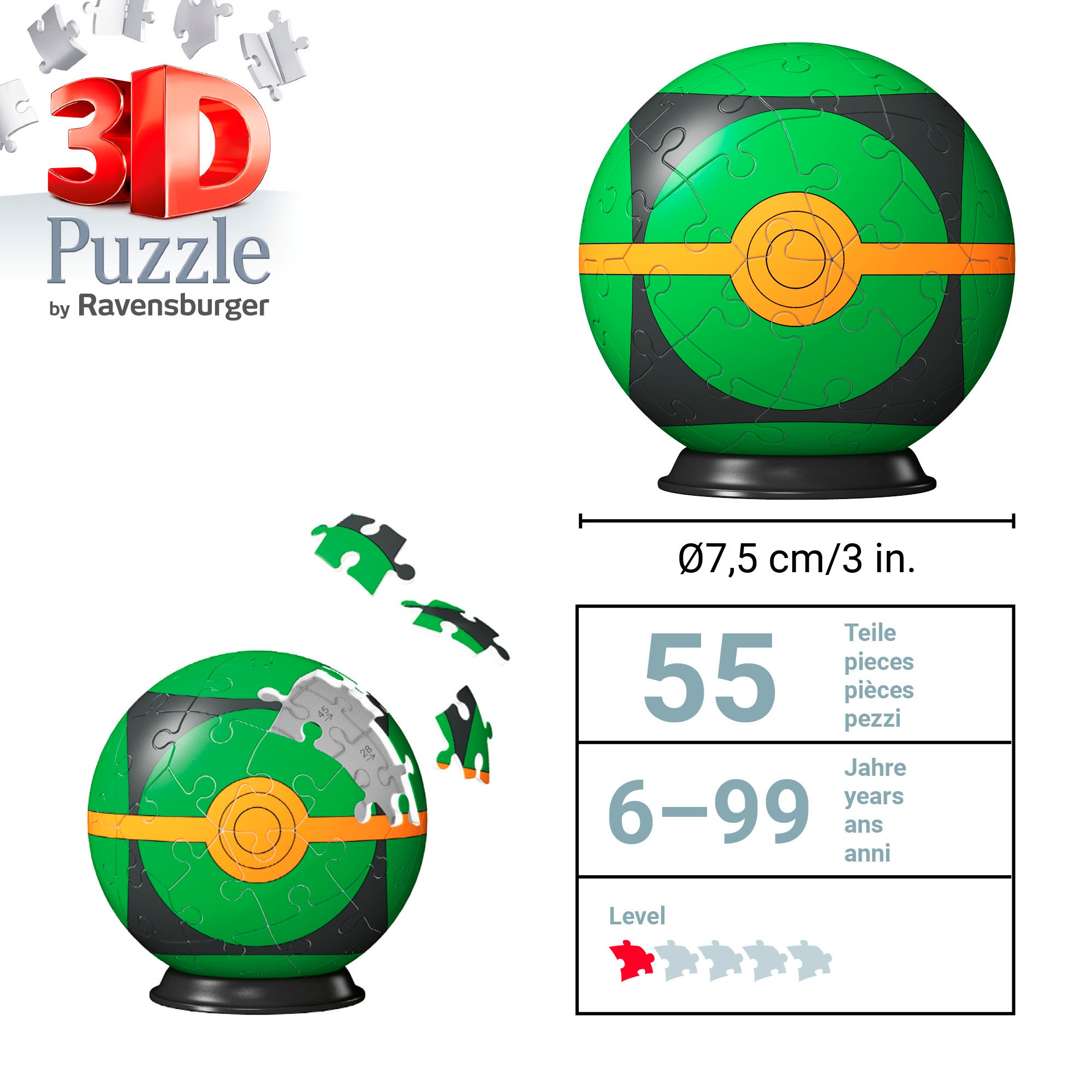 Ravensburger 3D-Puzzle »Pokémon Finsterball«, Made in Europe
