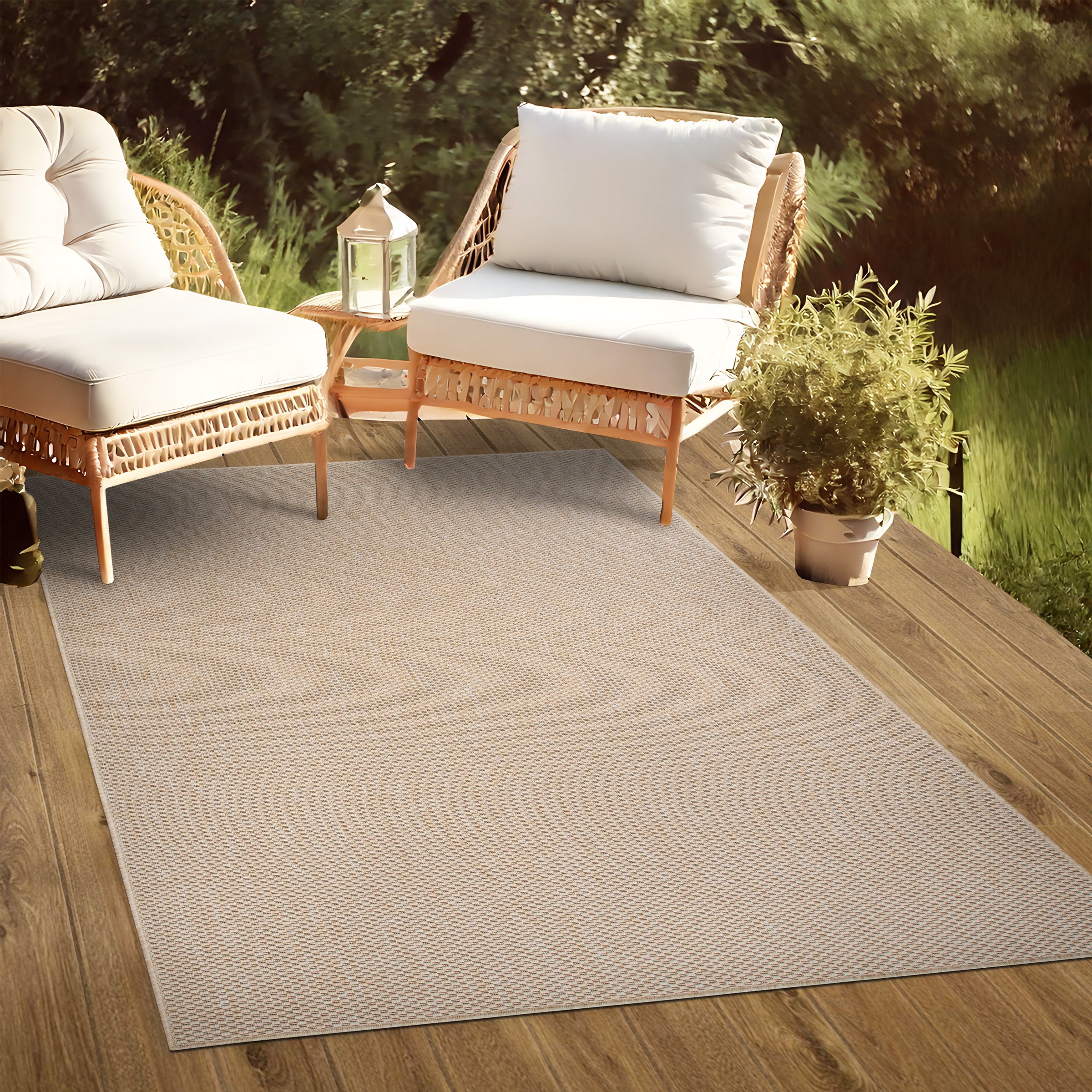 my home Teppich »Venedig auch als Läufer erhältlich«, rechteckig, 4 mm Höhe, In- und Outdoor geeignet, Sisal-Optik, Wetterfest & UV-beständig