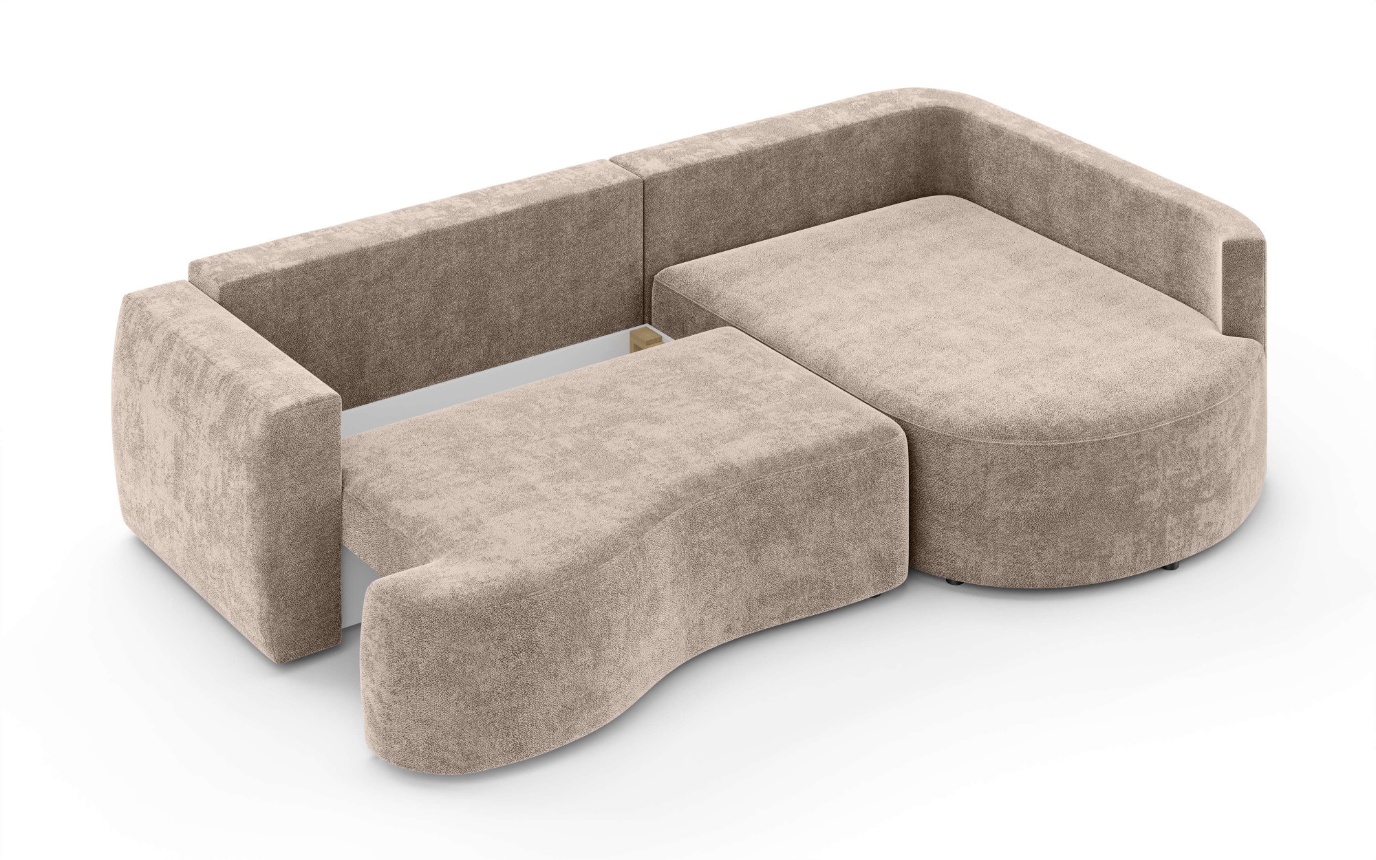 INOSIGN Ecksofa »Kahekili, Schlafsofa mit Bettkasten, Maße B/T/H: 255/181/90/ cm«, L-Form mit Wellenunterfederung, 7 Rückenkissen und 2 Zierkissen