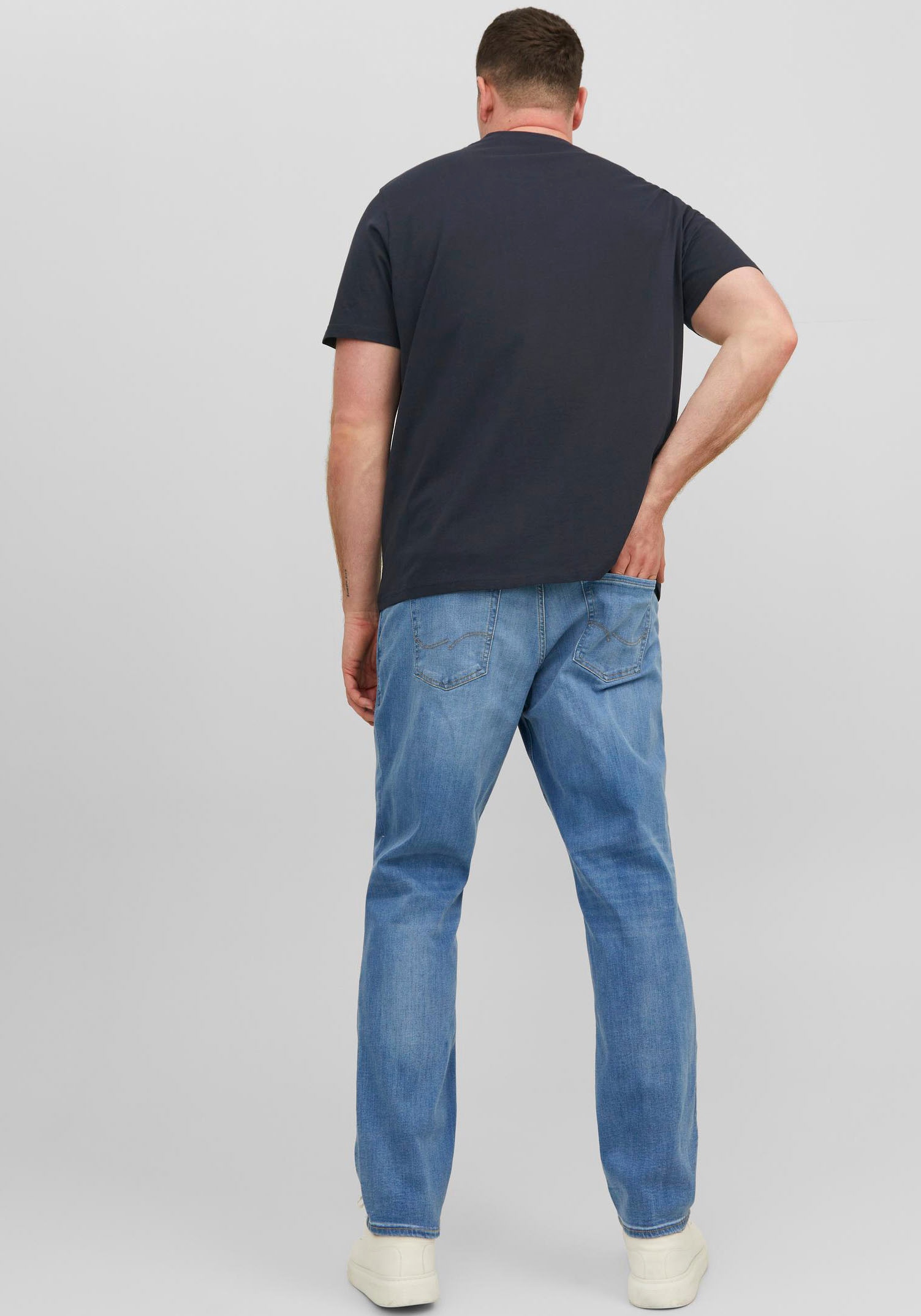 Jack & Jones PlusSize Rundhalsshirt »JJESTAR JJ TEE SS NOOS PLS« Baumwolle, regular fit