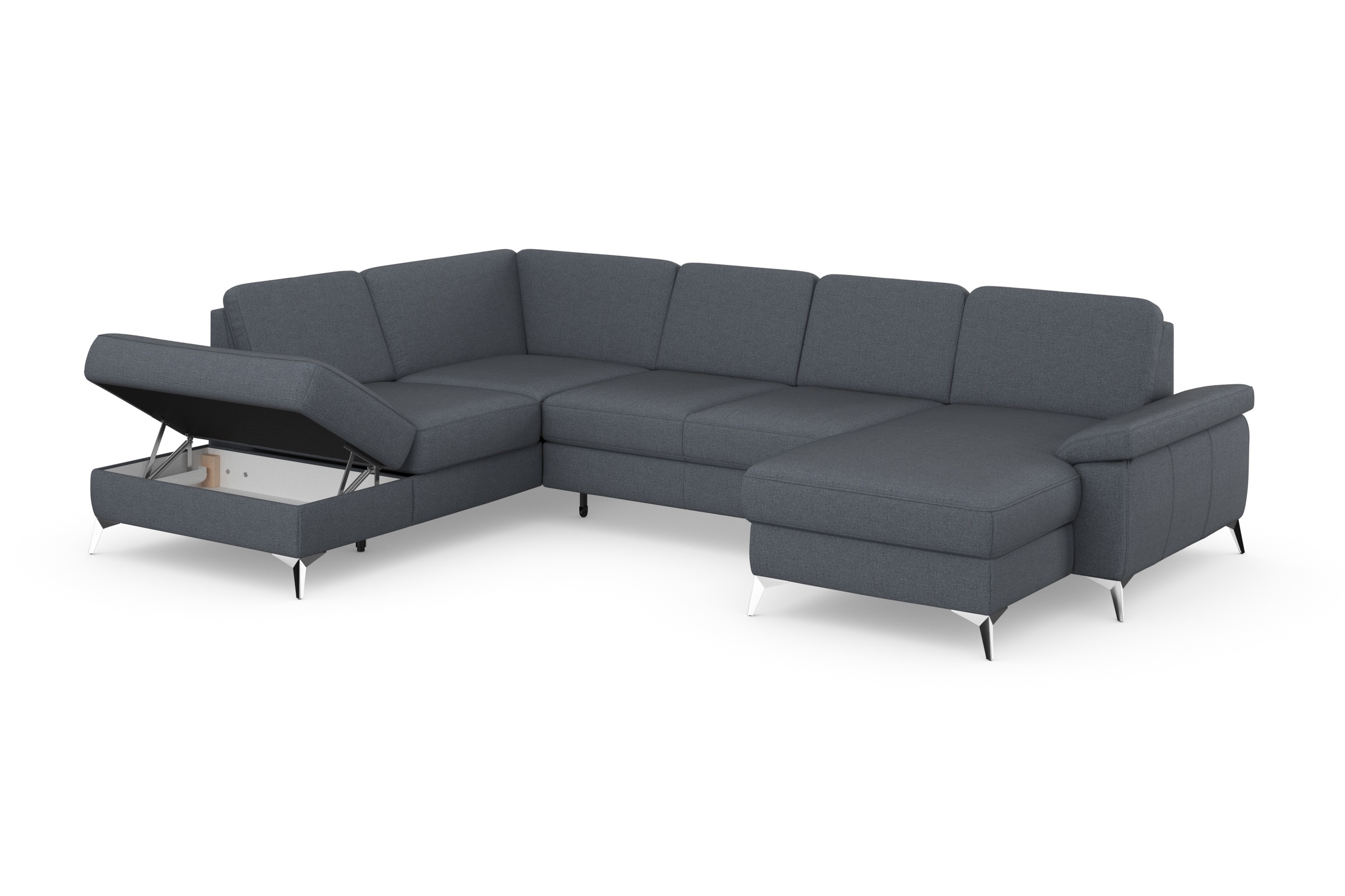 sit&more Wohnlandschaft »Padua U-Form«, inklusive Sitztiefenverstellung, Armteilfunktion und Federkern