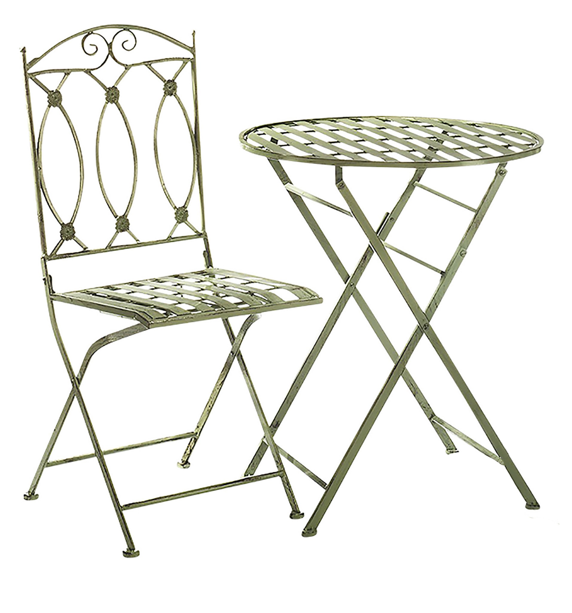 locker Balkonset »Tischgruppe aus Metall antique green« 1 Stk. tlg.