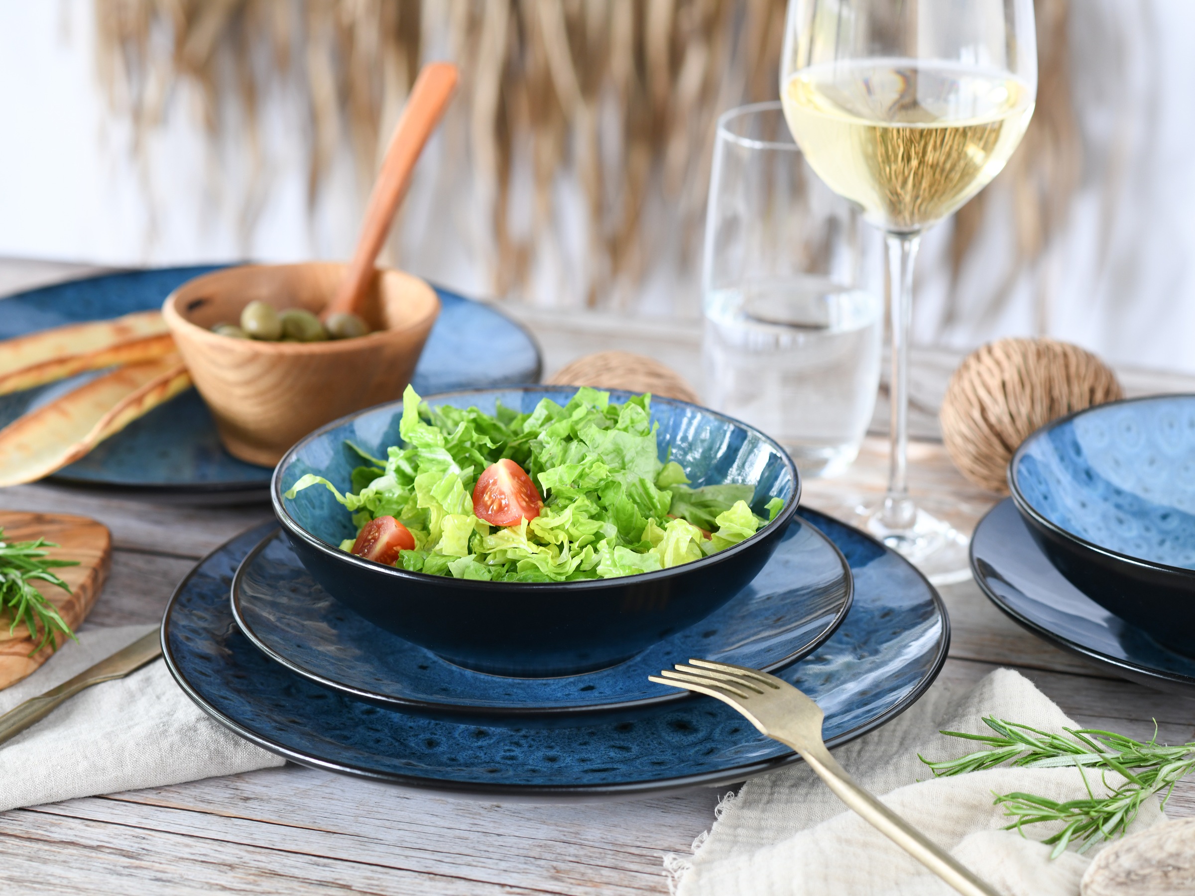 CreaTable Teller-Set »Capri, Tellerset 12-tlg« Reaktivglasur