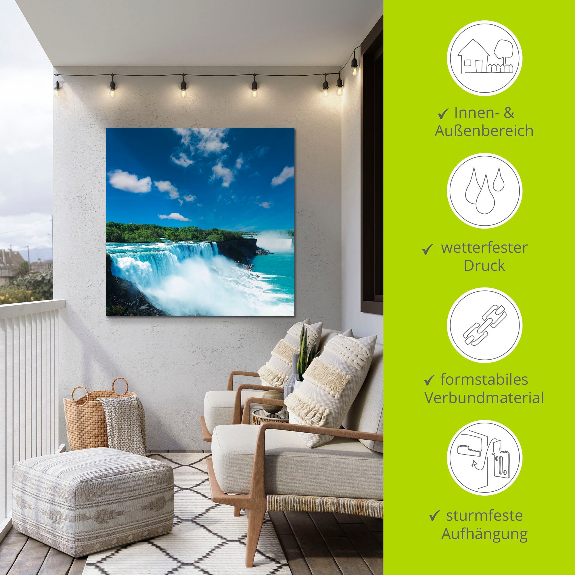 Artland Wandbild »Niagara«, Gewässer, (1 St.), als Alubild, Outdoorbild, Leinwandbild in verschied. Größen