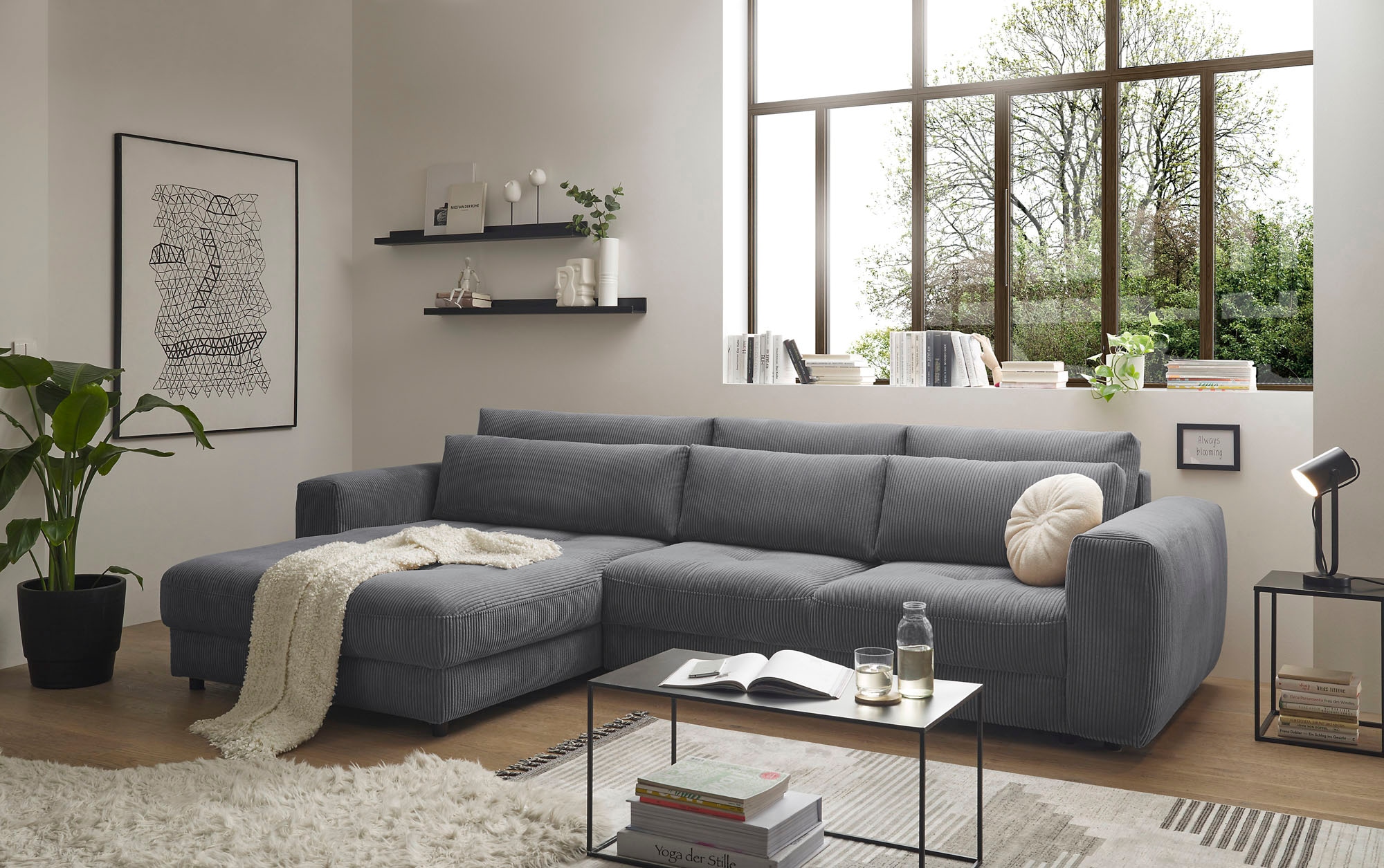 ED EXCITING DESIGN Ecksofa »Barura L-Form«, mit 3 Nierenkissen günstig online kaufen