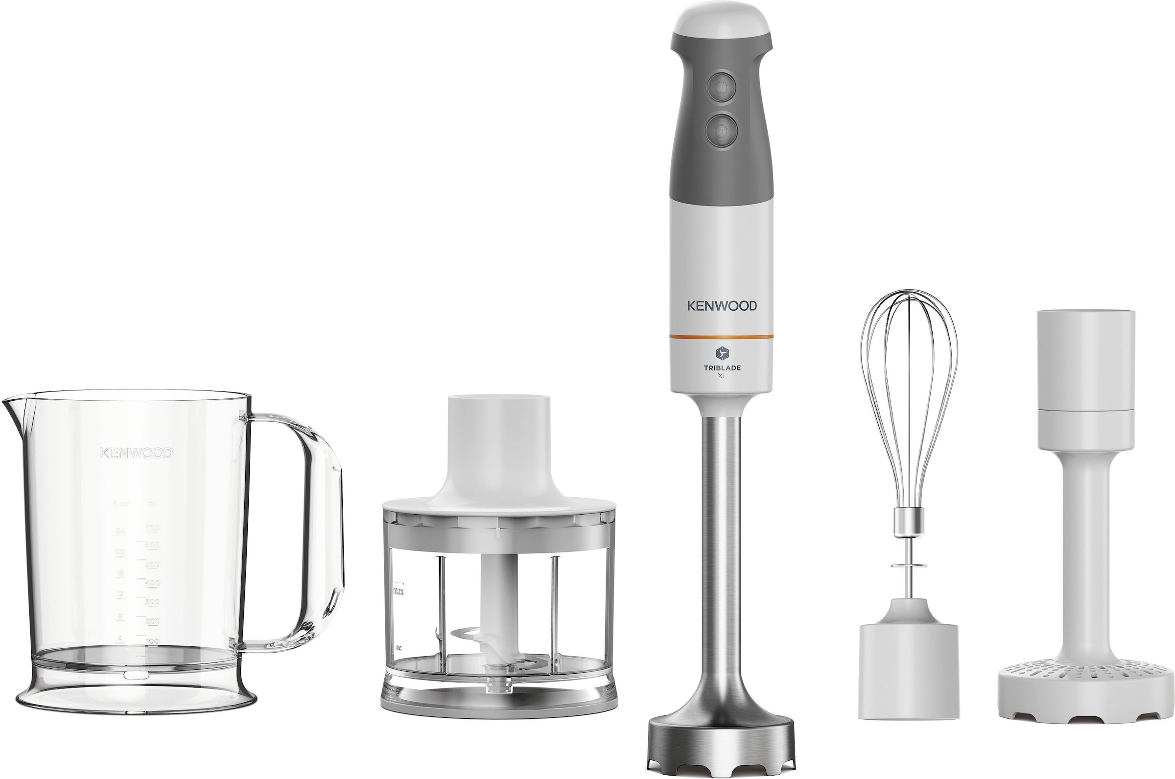 KENWOOD Stabmixer »HBM40.306WH«, 850 W, Triblade XL, 850 Watt, inkl. 4-teil günstig online kaufen