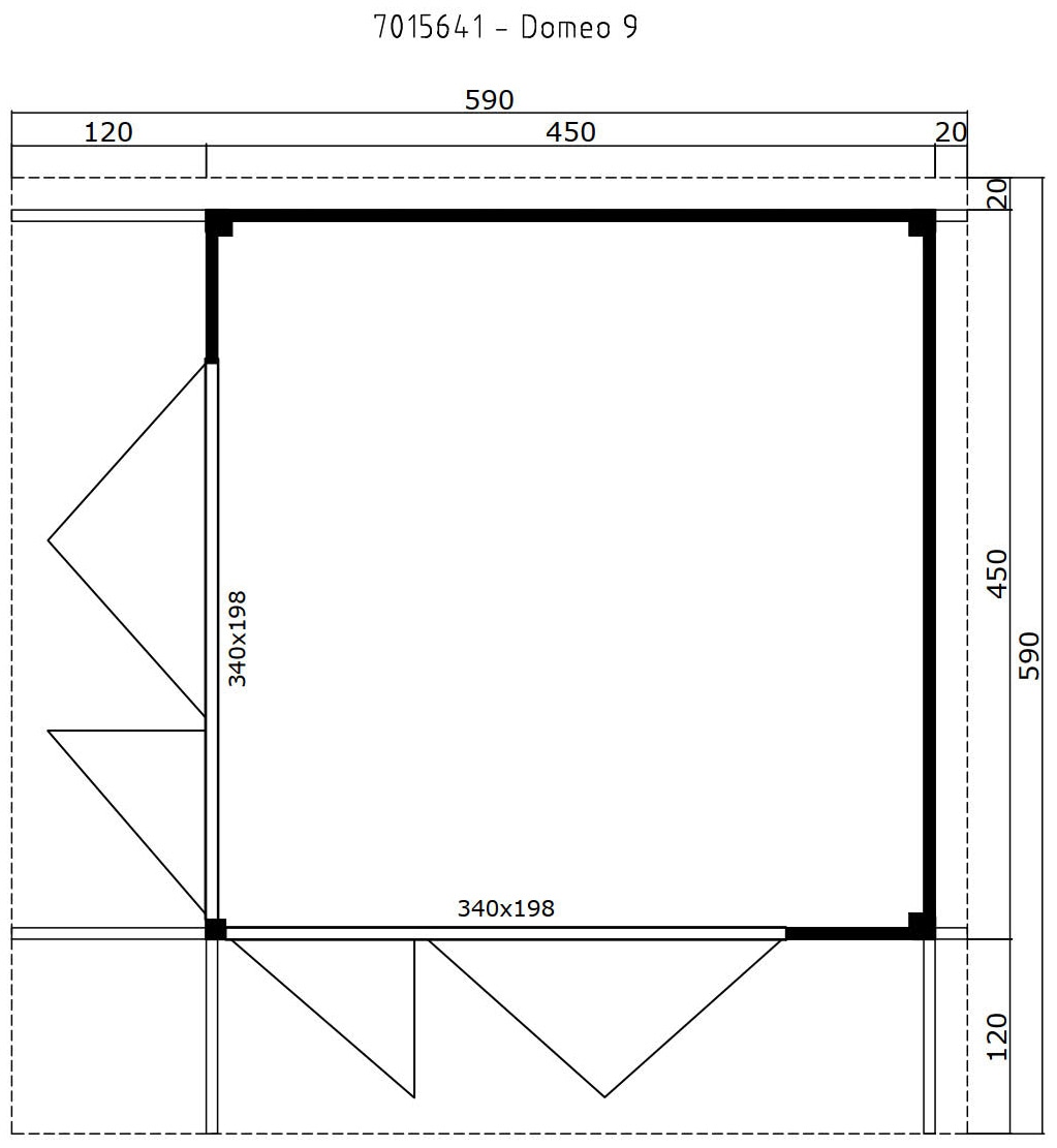 LASITA MAJA Gartenhaus »DOMEO 9 CARBONGRAU/ANTHRAZIT«, (Set), Fundamentmass 1200+4500 x 1200+4500, Carbongrau