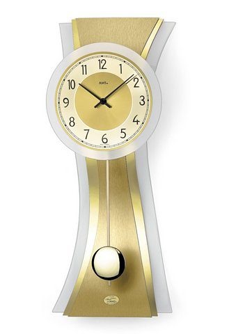 AMS Pendelwanduhr »W7267«, Quarzuhr, Messing-/Glasgehäuse,Esszimmer,Wohnzim günstig online kaufen