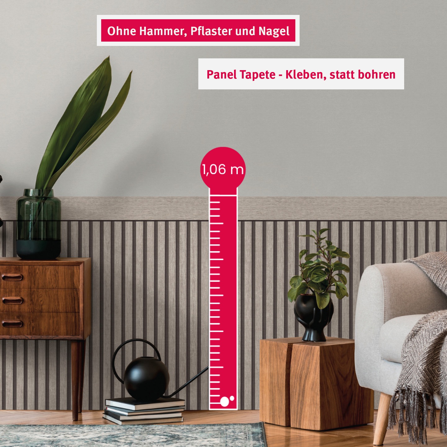 living walls Vliestapete »Wallpanel Tapete Wandpaneele Mustertapete Holzpaneele Natur«, matt