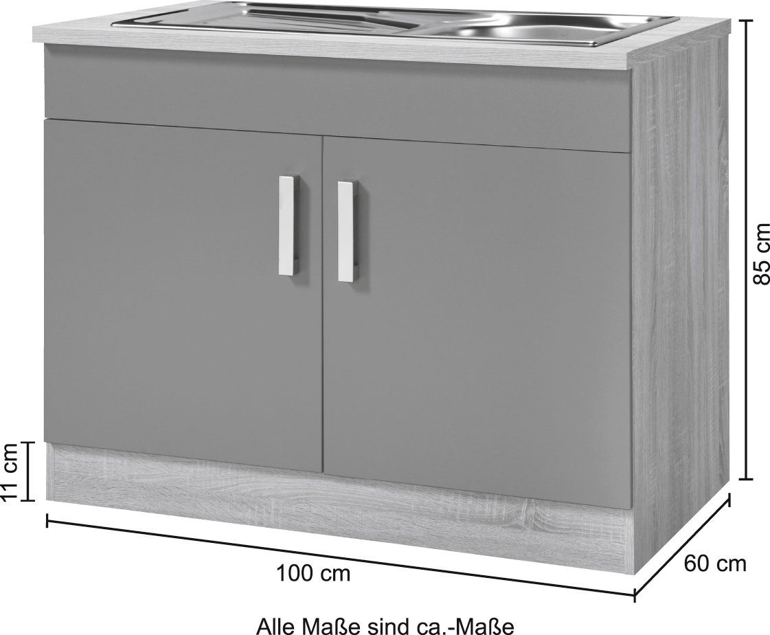 KOCHSTATION Spülenschrank »KS-Toronto, Breite 100 cm«