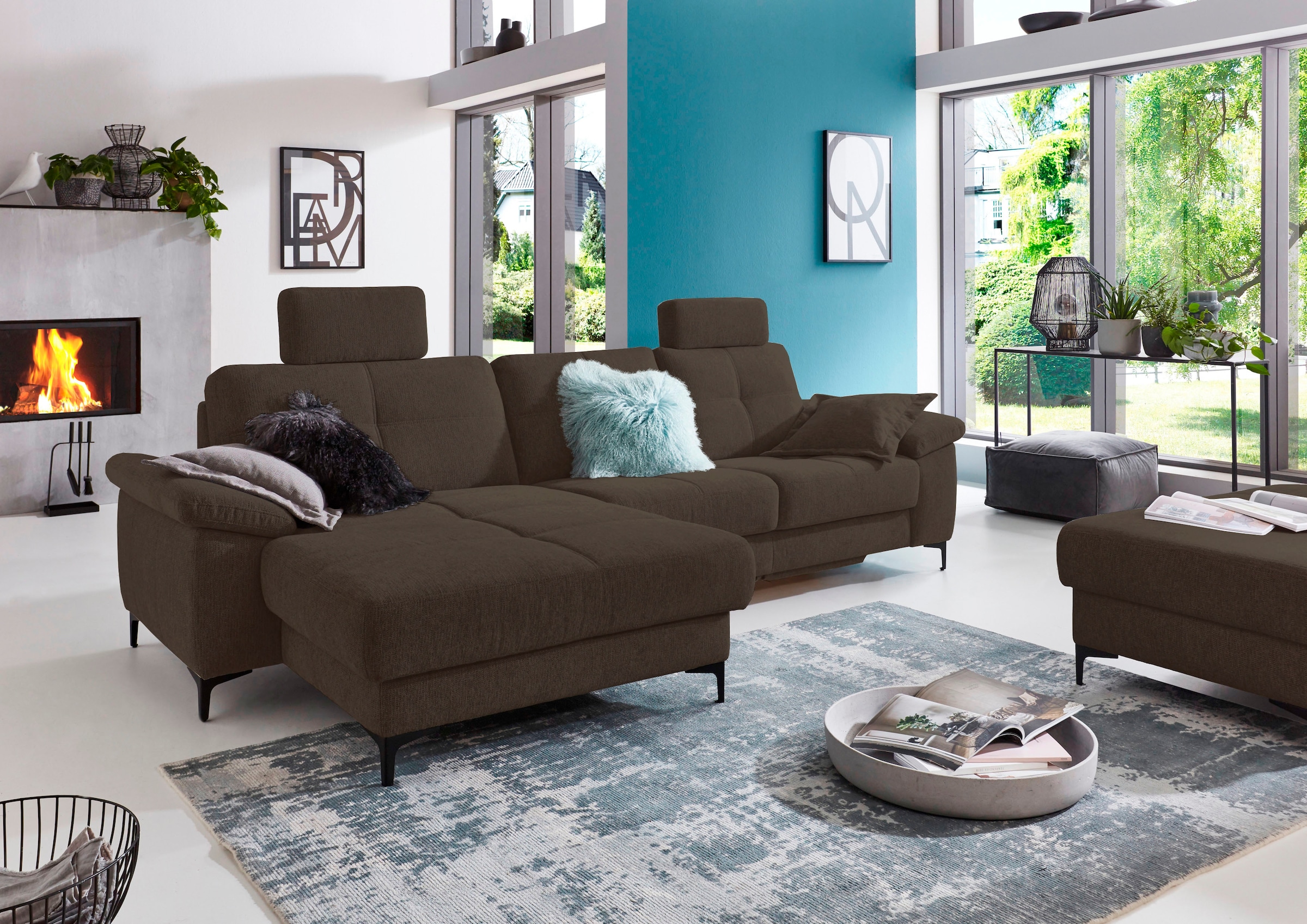 3C Carina Ecksofa »Burnaby bequem und modern, OTTOs Choice, L-Form«, 2 Kopfstützen, optional mit Schlaf- und motorischer Relaxfunktion