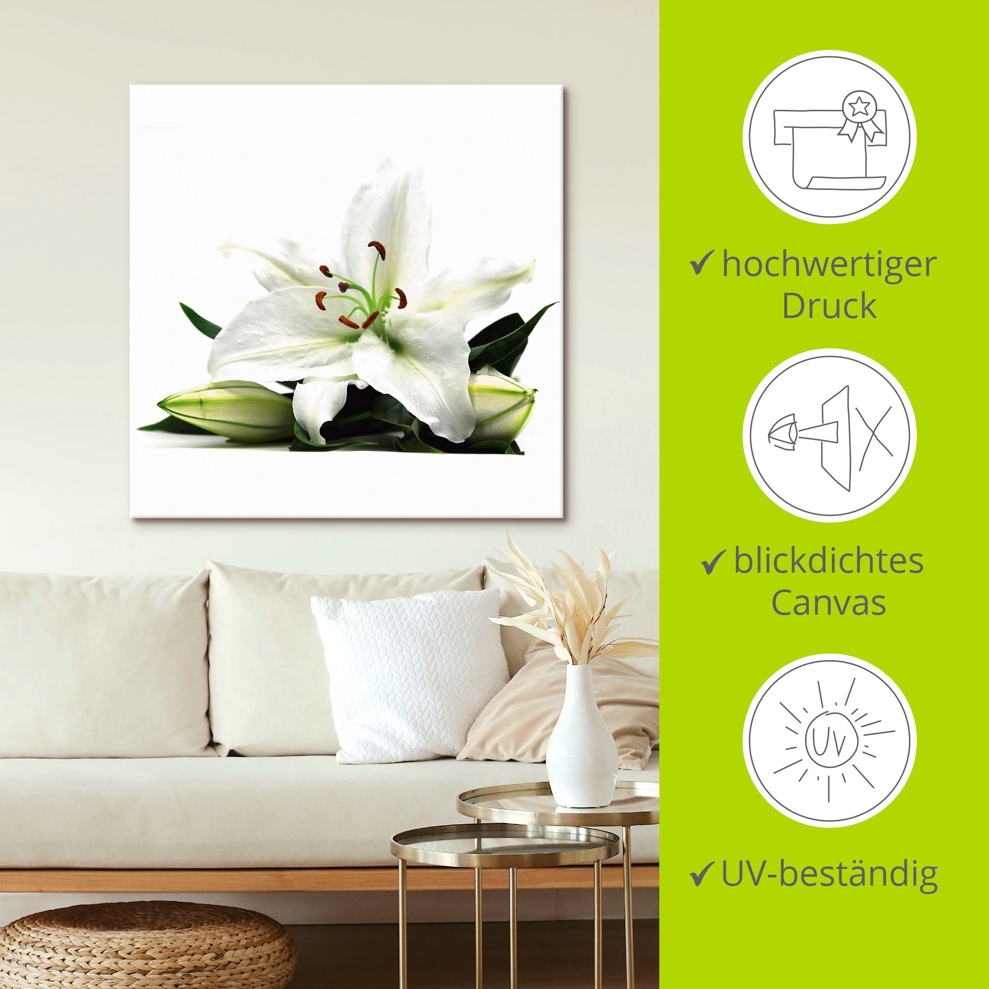 Artland Wandbild »Große Lilie«, Blumen, (1 St.), als Leinwandbild, Poster in verschied. Größen