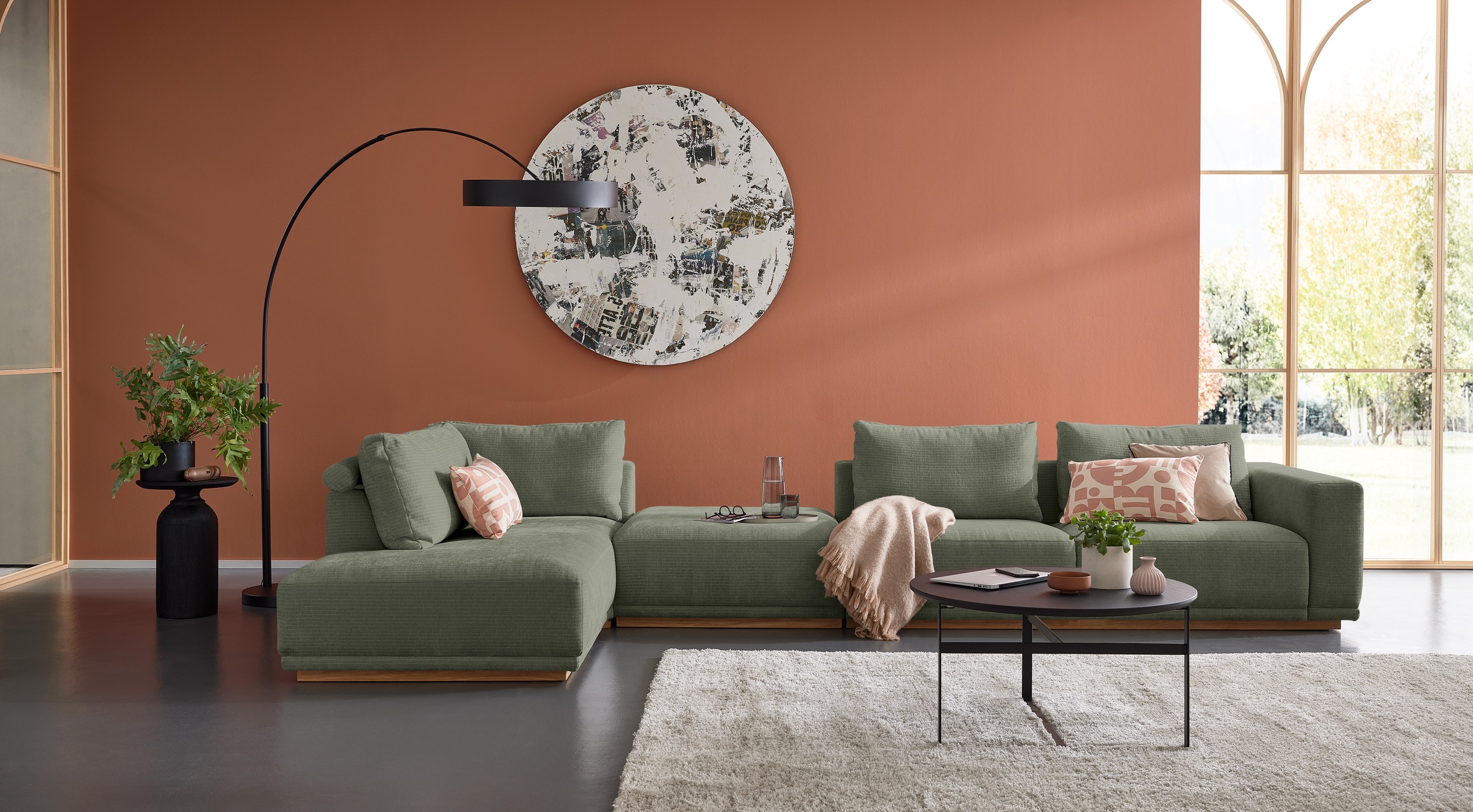 Musterring Wohnlandschaft Anreihsofa mit Armlehne rechts, Eckteil links mit günstig online kaufen