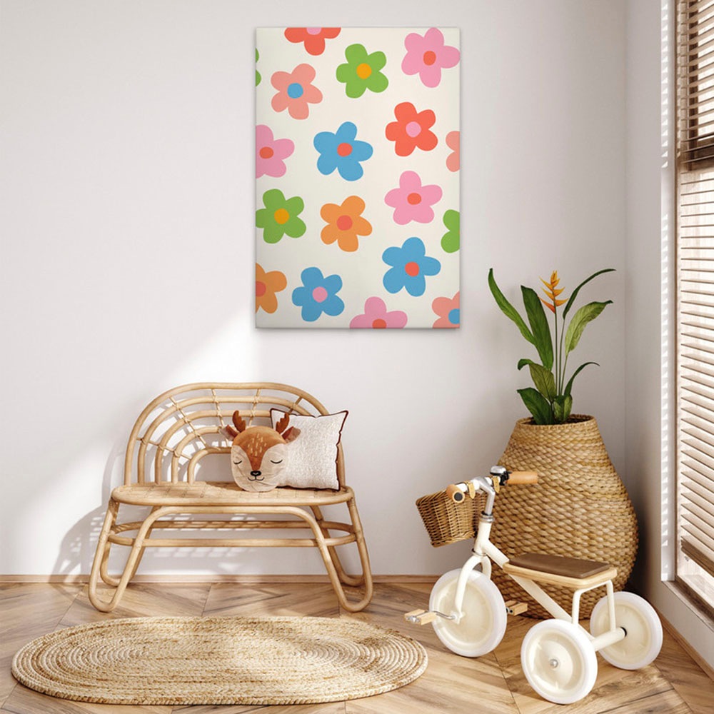 A.S. Création Leinwandbild »Flowers - Wandbild Creme Weiß Bunt Keilrahmen K günstig online kaufen