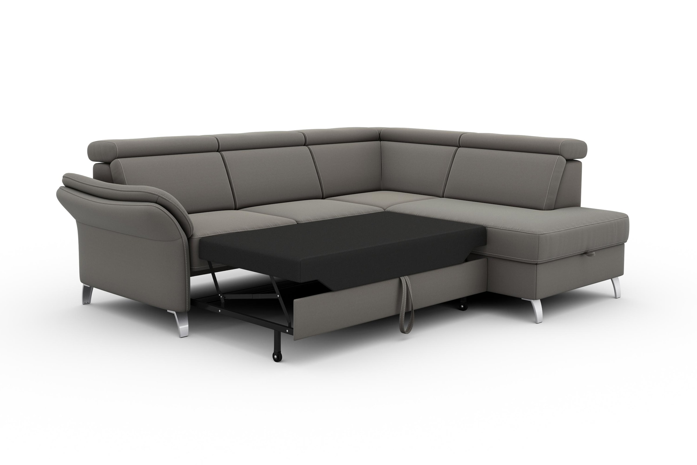 sit&more Ecksofa »Vincenzo L-Form«, inklusive Kopfteilverstellung, wahlweise mit Bettfunktion, Bettkasten