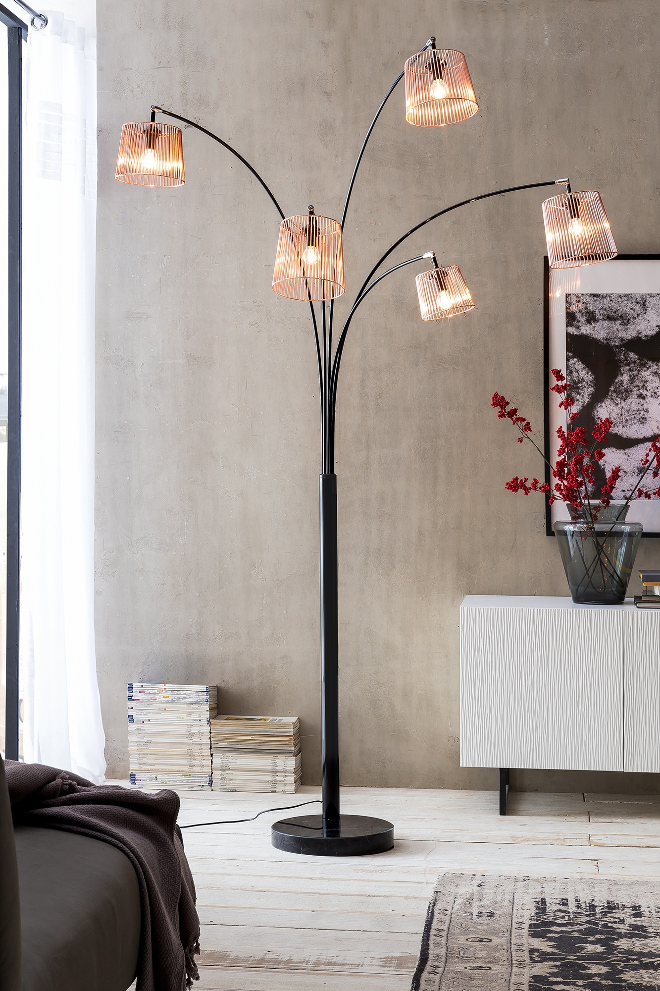 SalesFever Stehlampe »Karlis«, 5 flammig, Leuchtmittel E14   ohne Leuchtmit günstig online kaufen