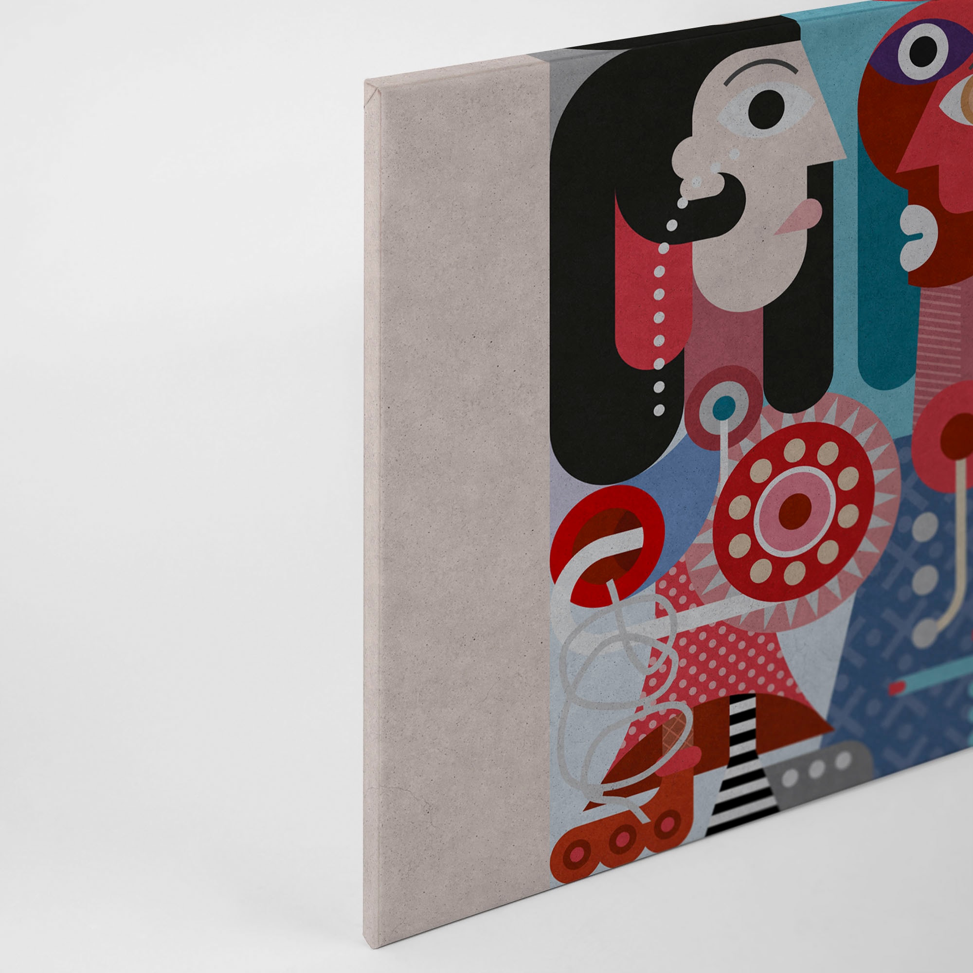 A.S. Création Leinwandbild »couples 3«, Kunst-Abstrakt-Kinder, (1 St.), Keilrahmen Bild Bunt Abstrakt Menschen Leinwand-Bild Wohnzimmer modern