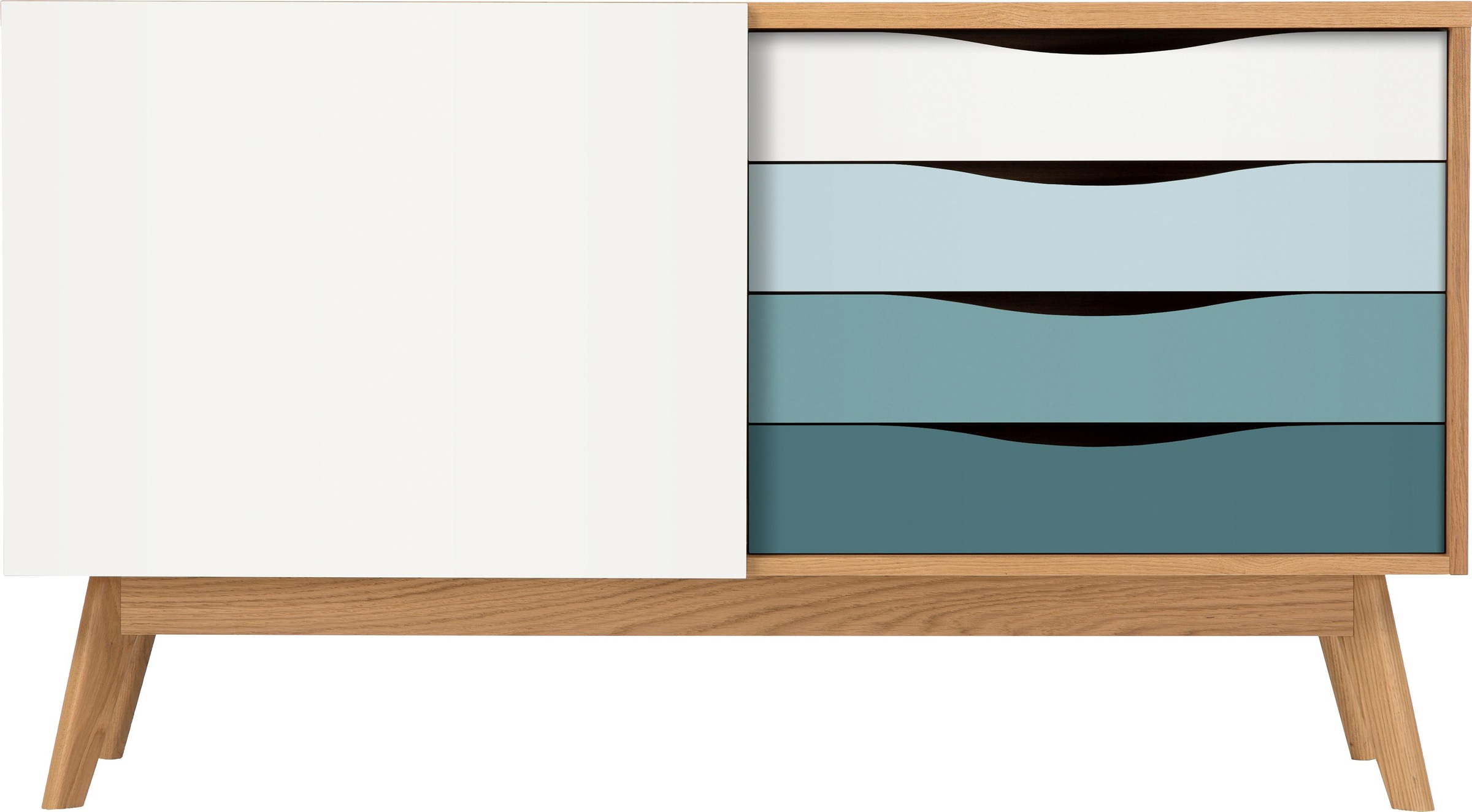 Woodman Sideboard »Hilla«, Kommode im angesagten skandinavischen Look, Brei günstig online kaufen