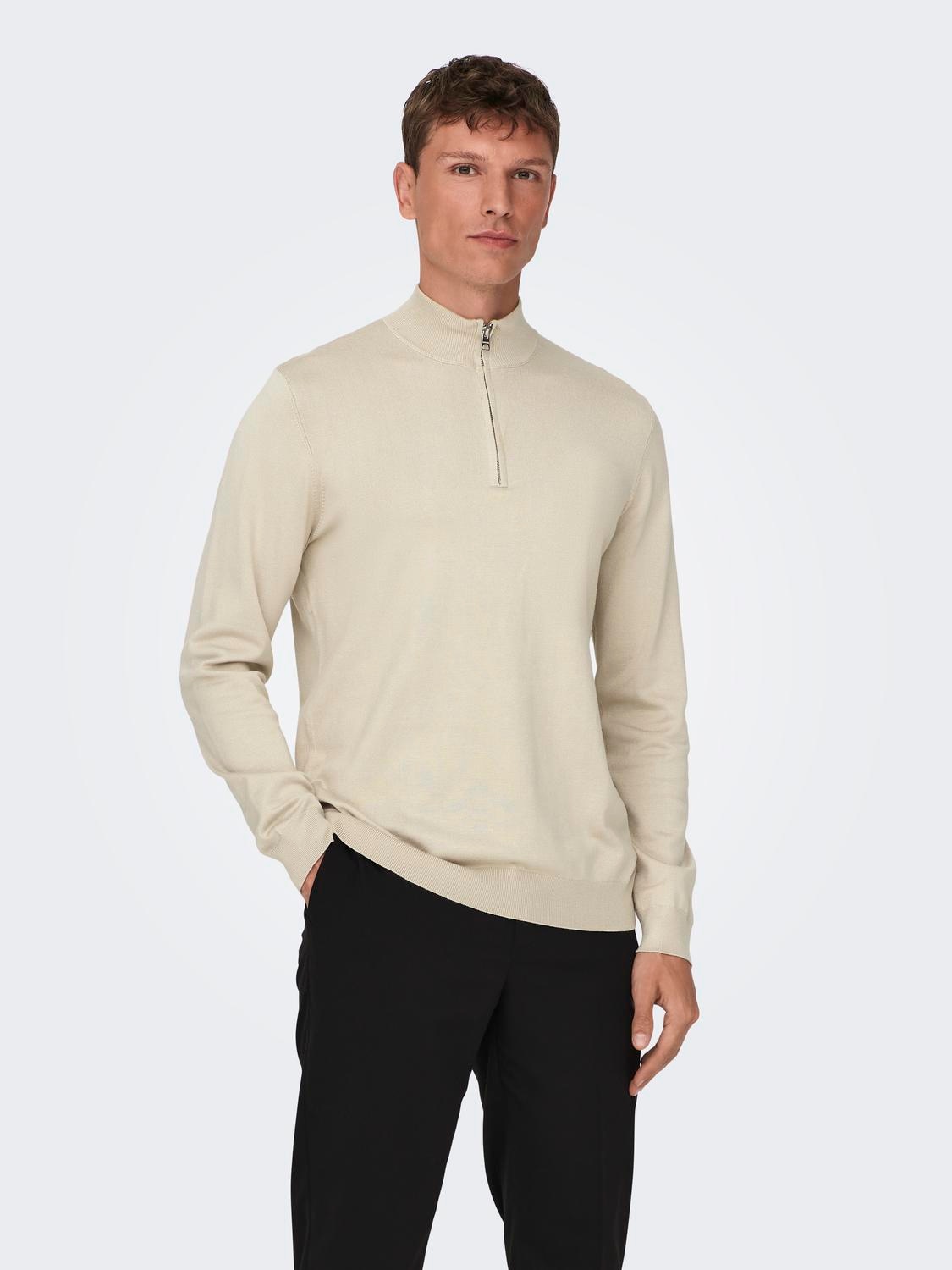 ONLY & SONS Strickpullover »ONSWYLER LIFE REG 14 HALF ZIP KNIT NOOS«