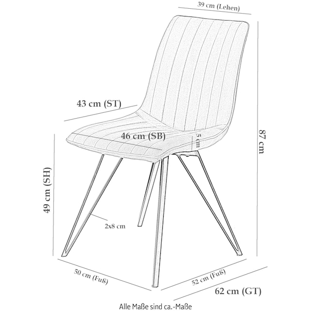 HELA 4-Fußstuhl, (Set), 4 St., bequemer Schalensitz auf Raten bestellen