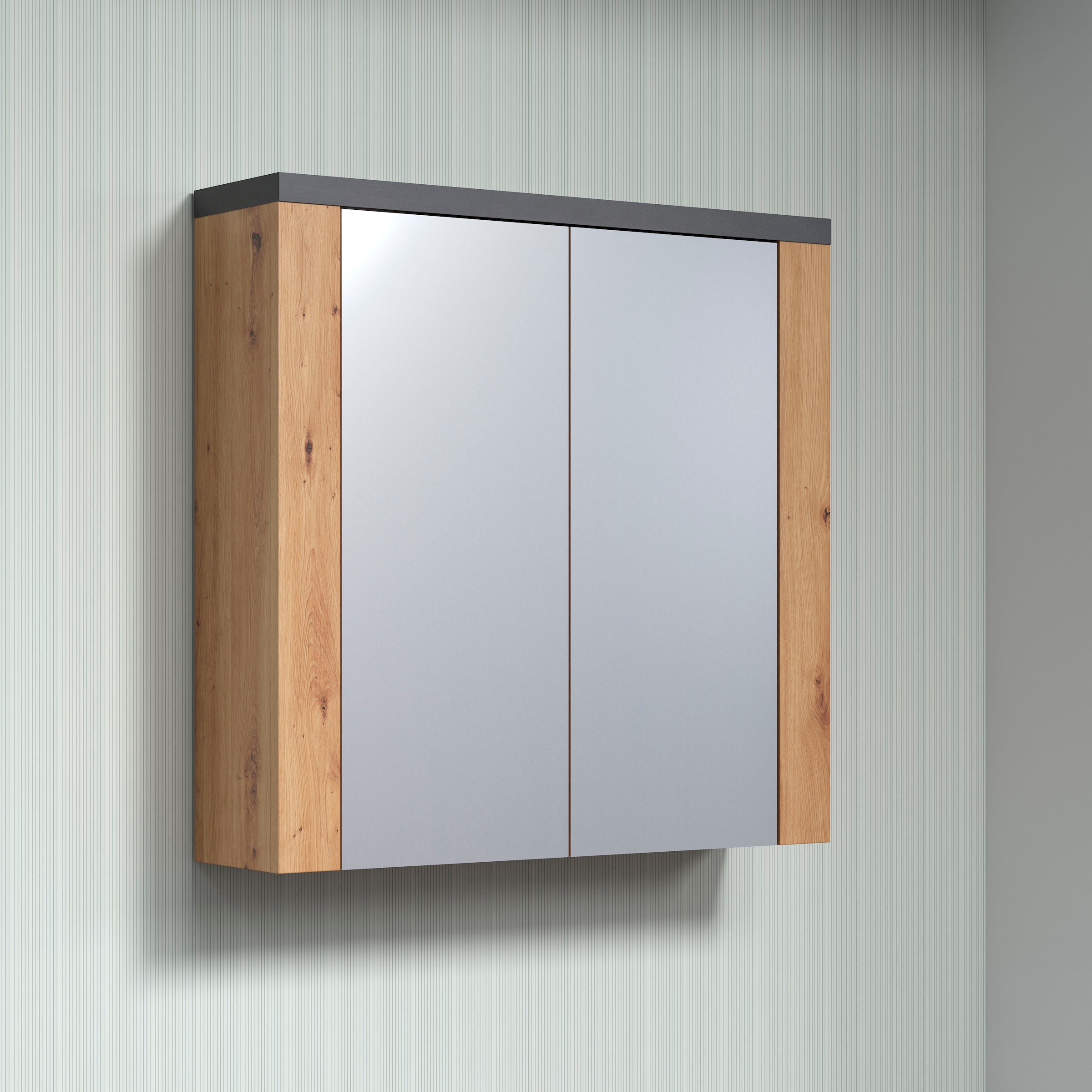 welltime Spiegelschrank »Ambres« Badspiegel in matter Echtholzoptik - Maße (B/T/H) 79/20/78 cm