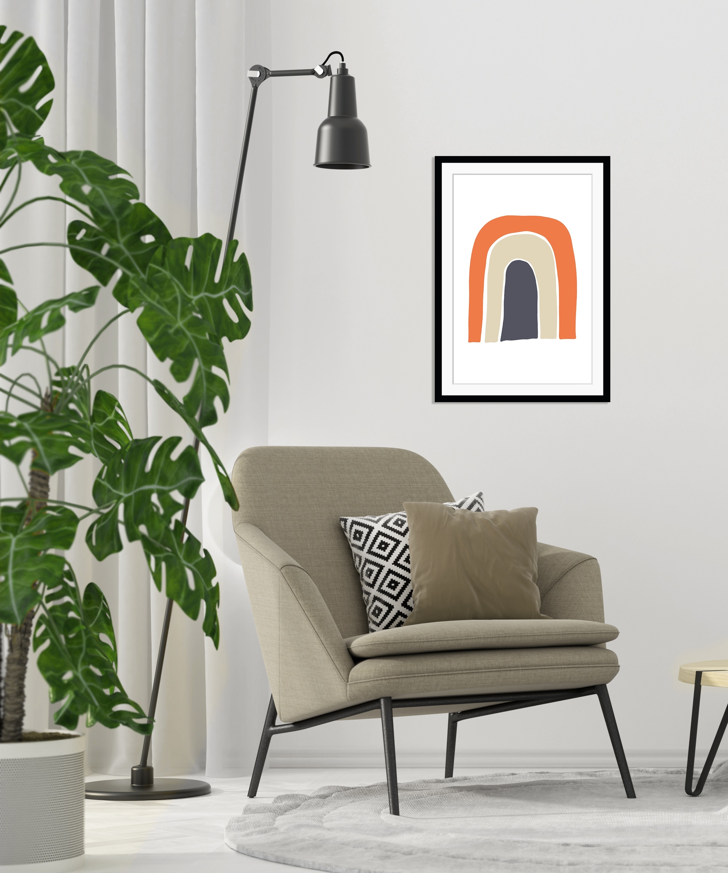queence Bild »Rainbow«, Abstrakt-Regenbogen-Figuren-Kunst, HD Premium Poste günstig online kaufen