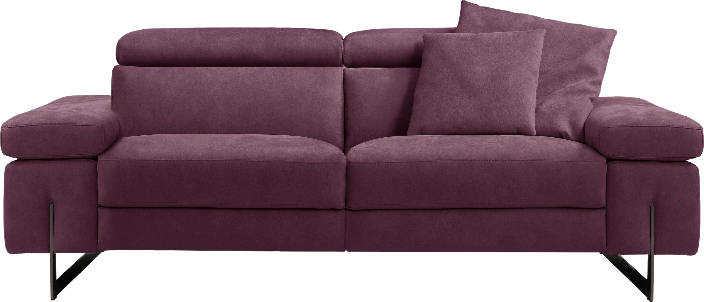 Egoitaliano 2,5-Sitzer »Candice, elegant und edel, hochwertiges Designsofa, bequem« Kopfteile manuell verstellbar, titanumfarbene Kufenfüße