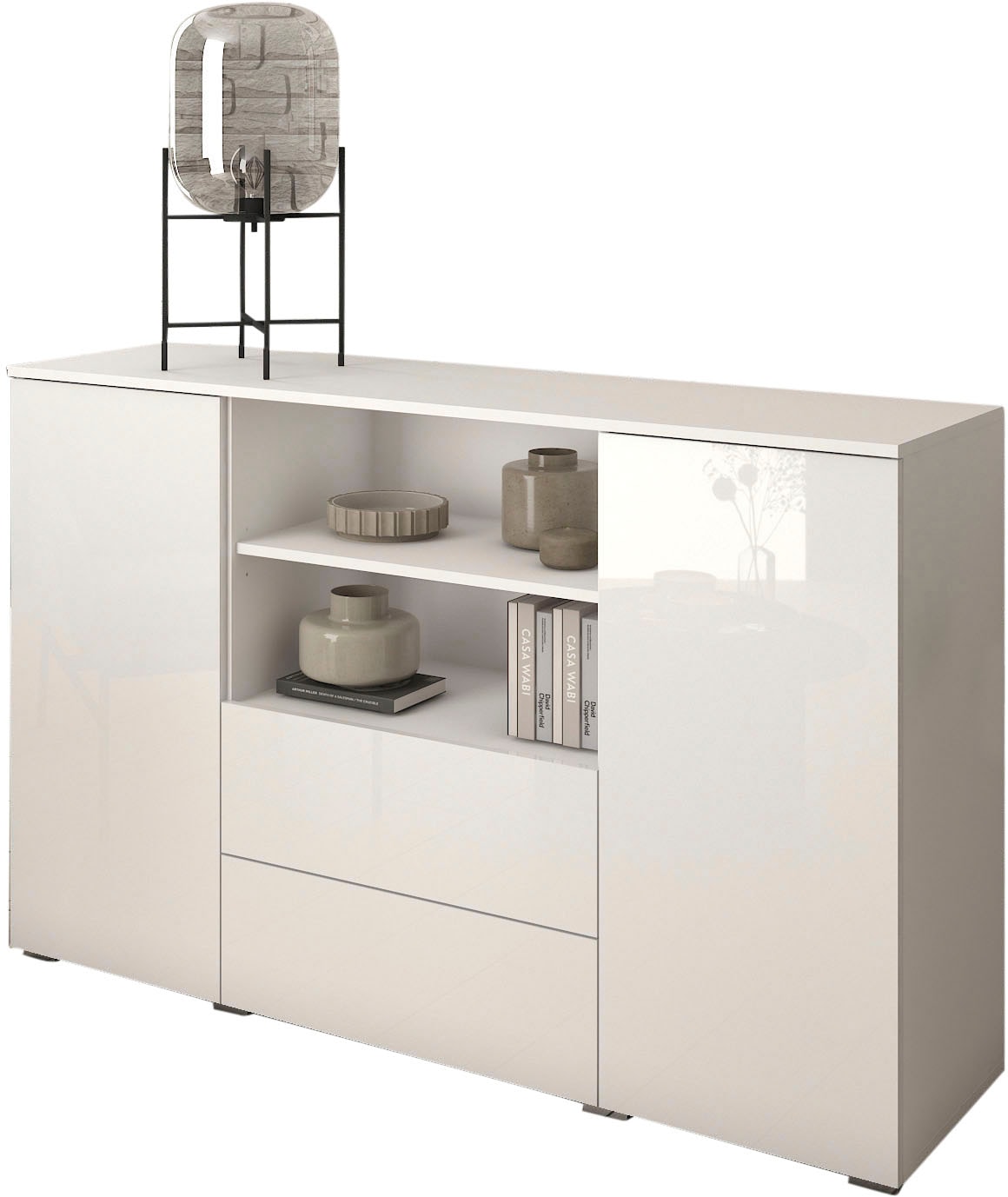 INOSIGN Sideboard »PARIS«, (1 St.), Moderne 140cm breite grifflose Kommode, vielseitig einsetzbar