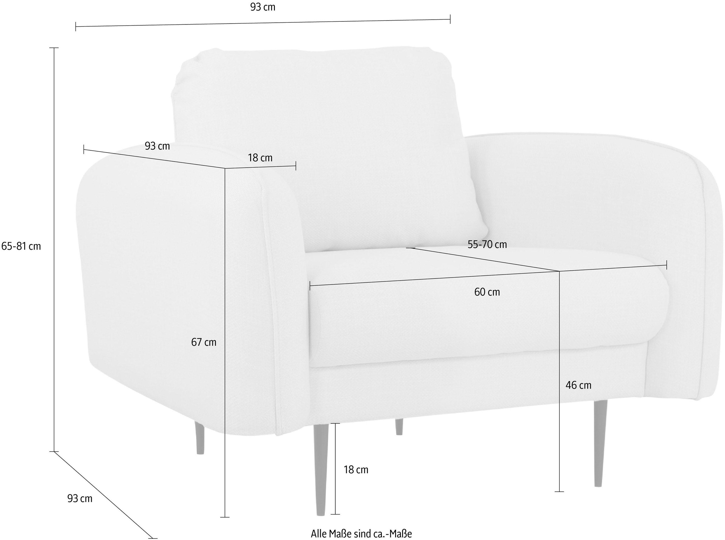 Home affaire Sessel »Skidi« mit losem Rückenkissen und Keder oben auf der A günstig online kaufen