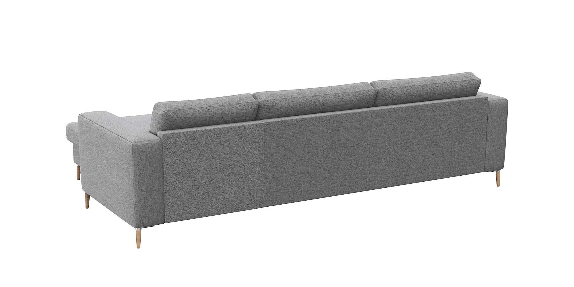 FLEXLUX Ecksofa »Fiore, super Sitzkomfort durch Kaltschaum im Sitz, L-Form«, breite Armlehnen, Kaltschaum, Füße Alu+ Eiche