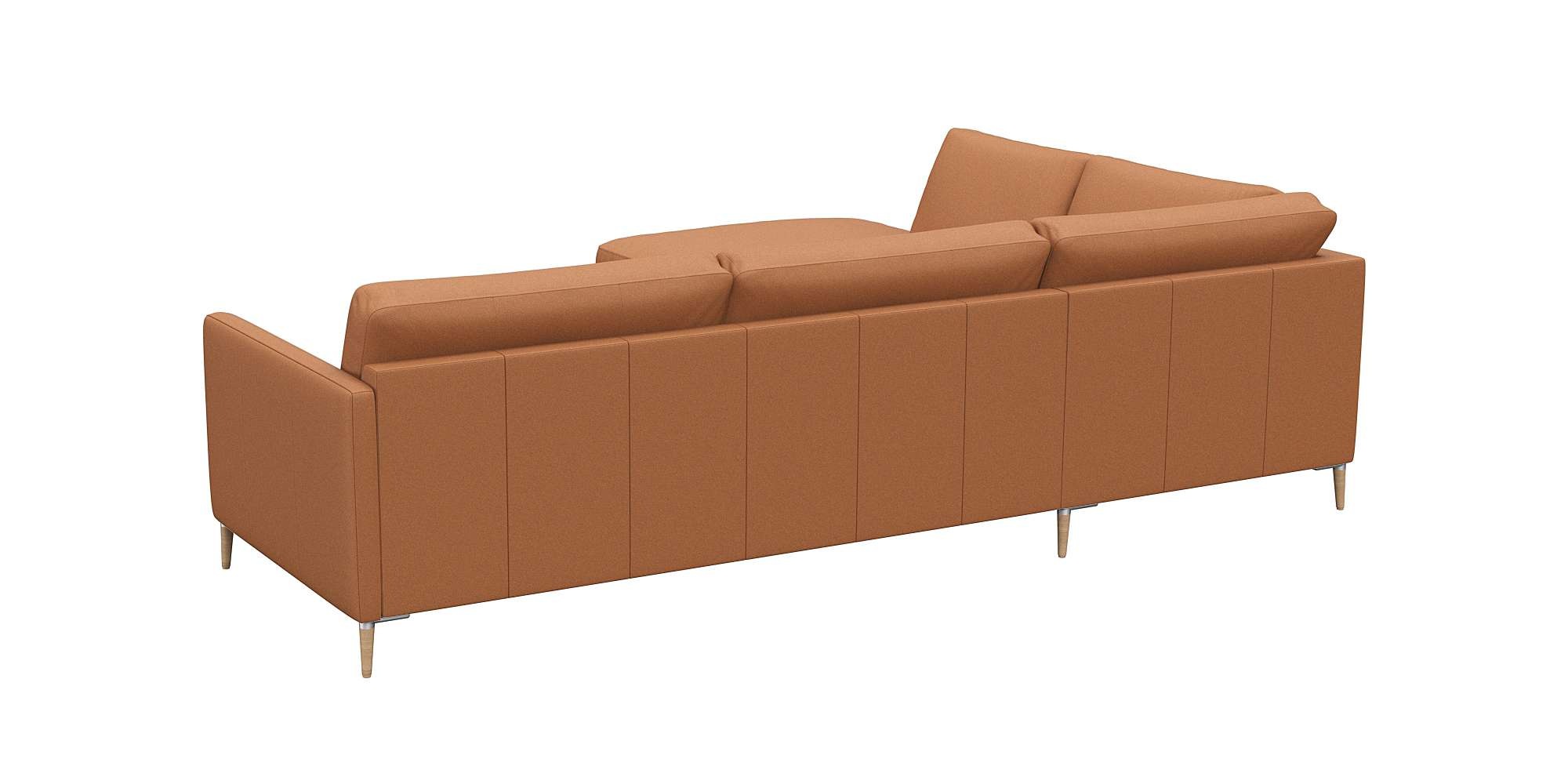 FLEXLUX Ecksofa »Fiore, L-Form«, schmale Armlehnen, Kaltschaum, Füße Alu+ Eiche