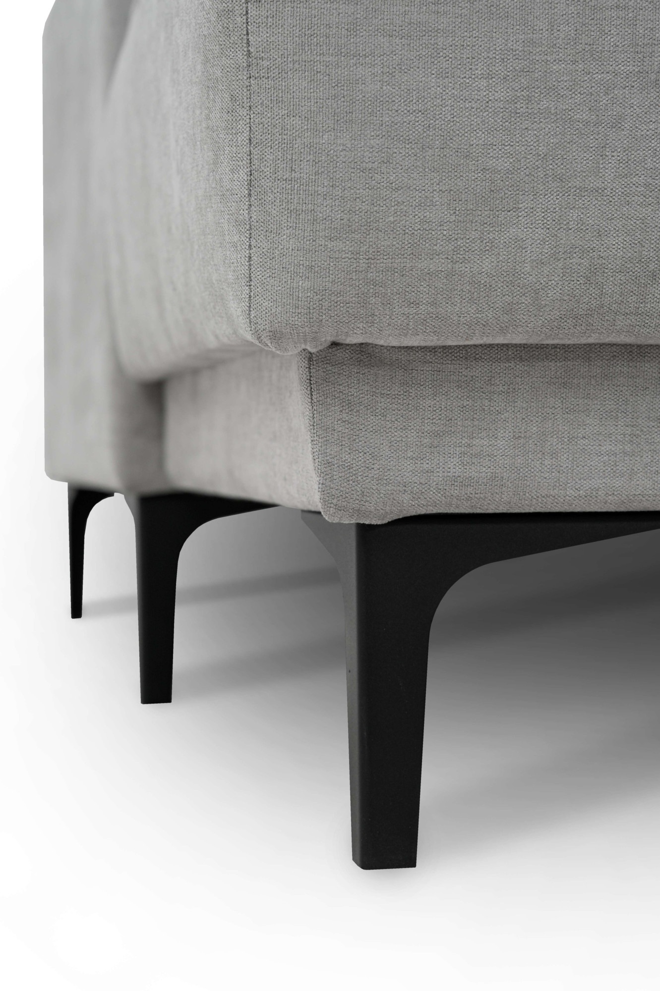 Places of Style Wohnlandschaft »XXL Sofa Oland, Struktur, Flachgewebe, Luxus-Microfaser, Boucle«, U-Form, 345 cm, Wellenunterfederung, Skandi-Design, Metallfüße