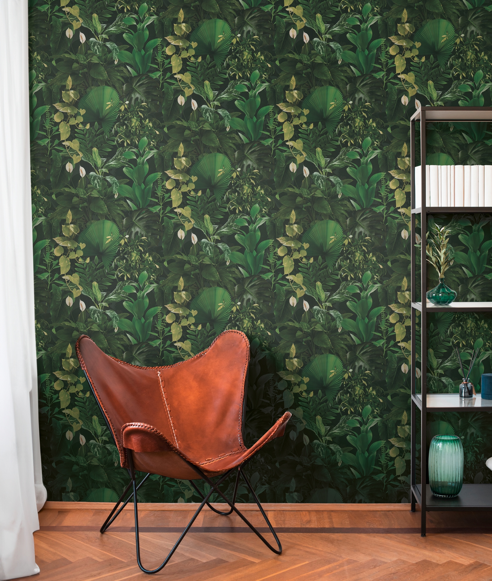 A.S. Création Vliestapete »PintWalls II Dschungel-Tapete Mustertapete Pflanzen Natur«, matt, Vliestapete floral für Schlafzimmer Küche Wohnzimmer Dschungel Design