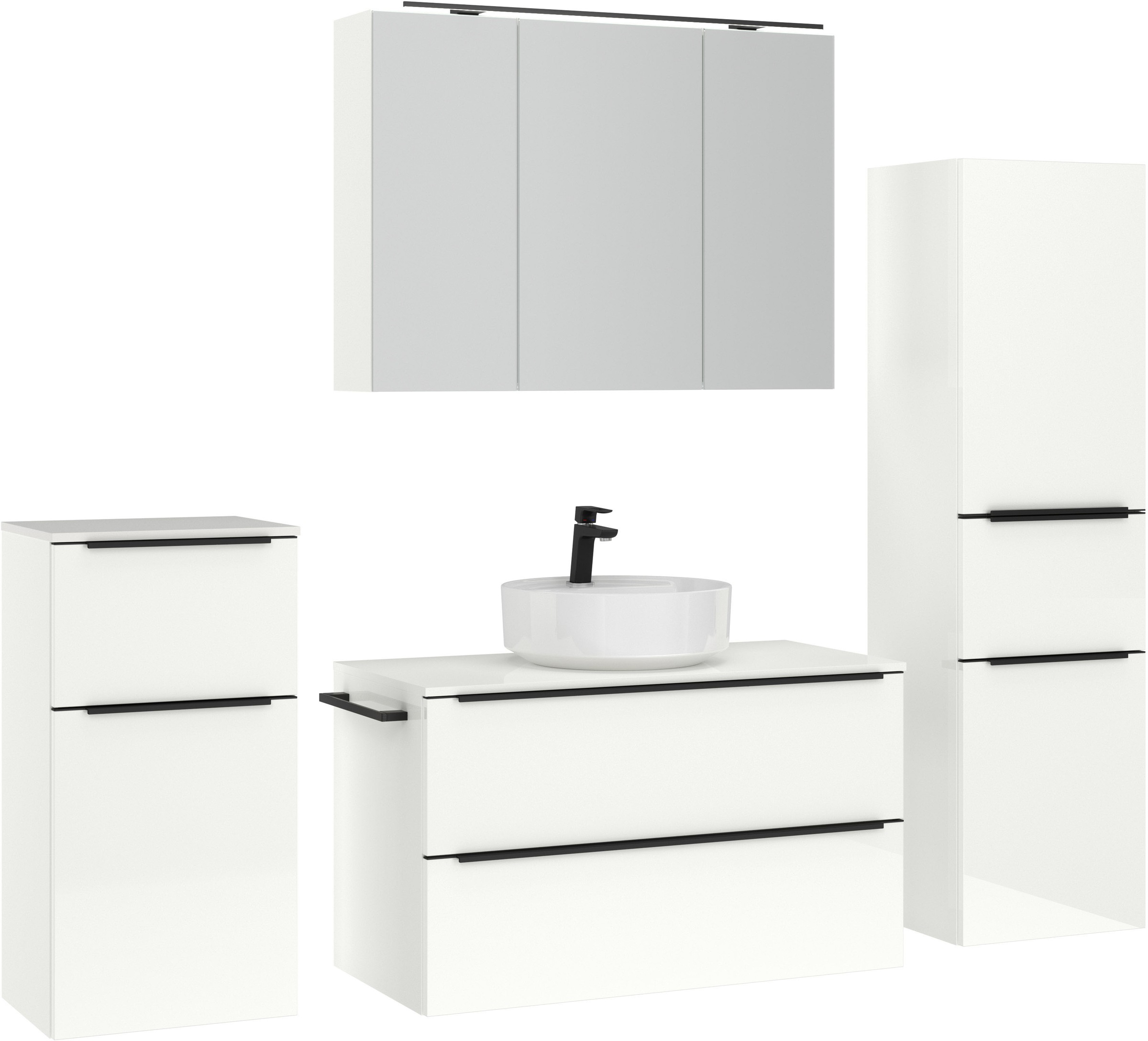 nobilia® Badmöbel-Set »Alvene«, (4 St., vormontiert, mit Soft-Close), inkl. günstig online kaufen