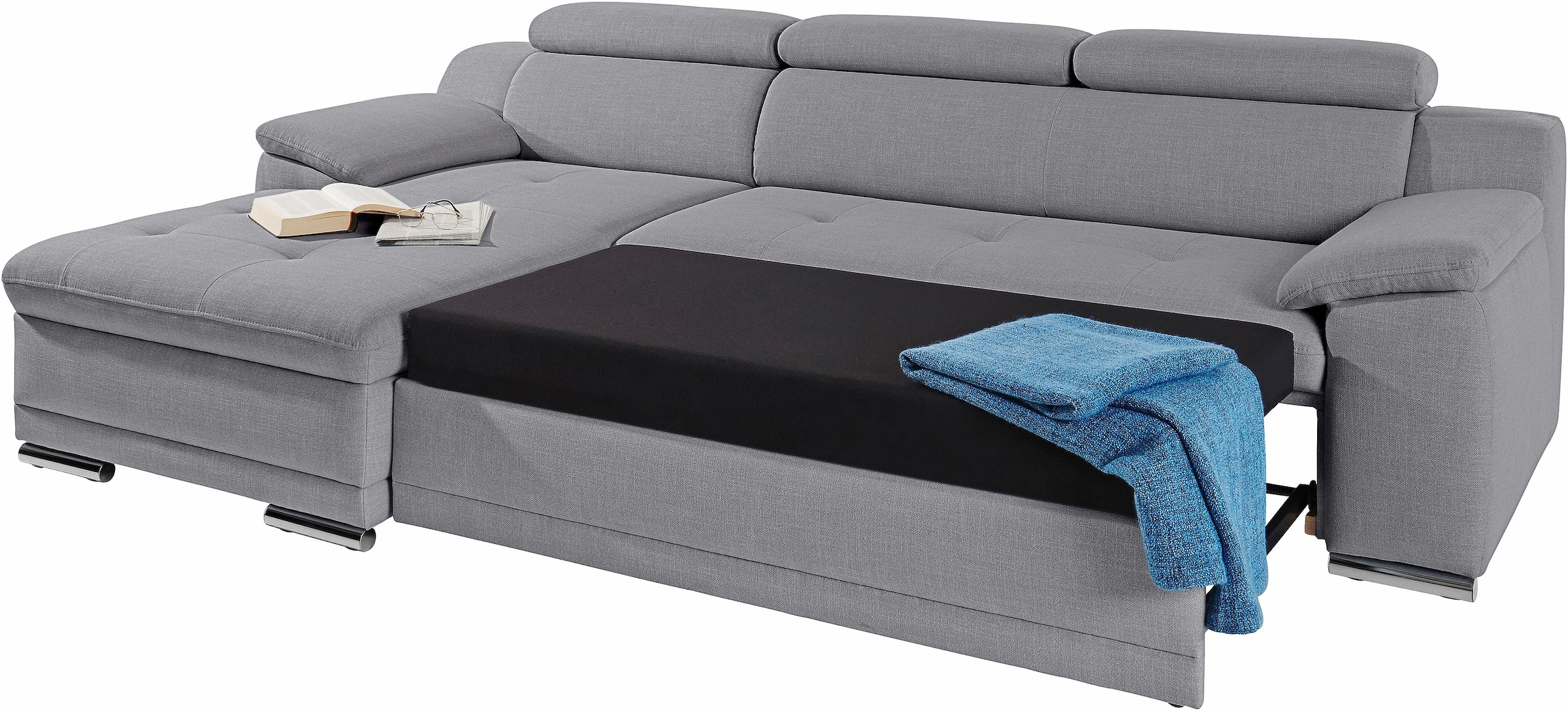 sit&more Ecksofa »Top Andiamo L-Form«, wahlweise mit Bettfunktion, inklusive Kopfteilverstellung