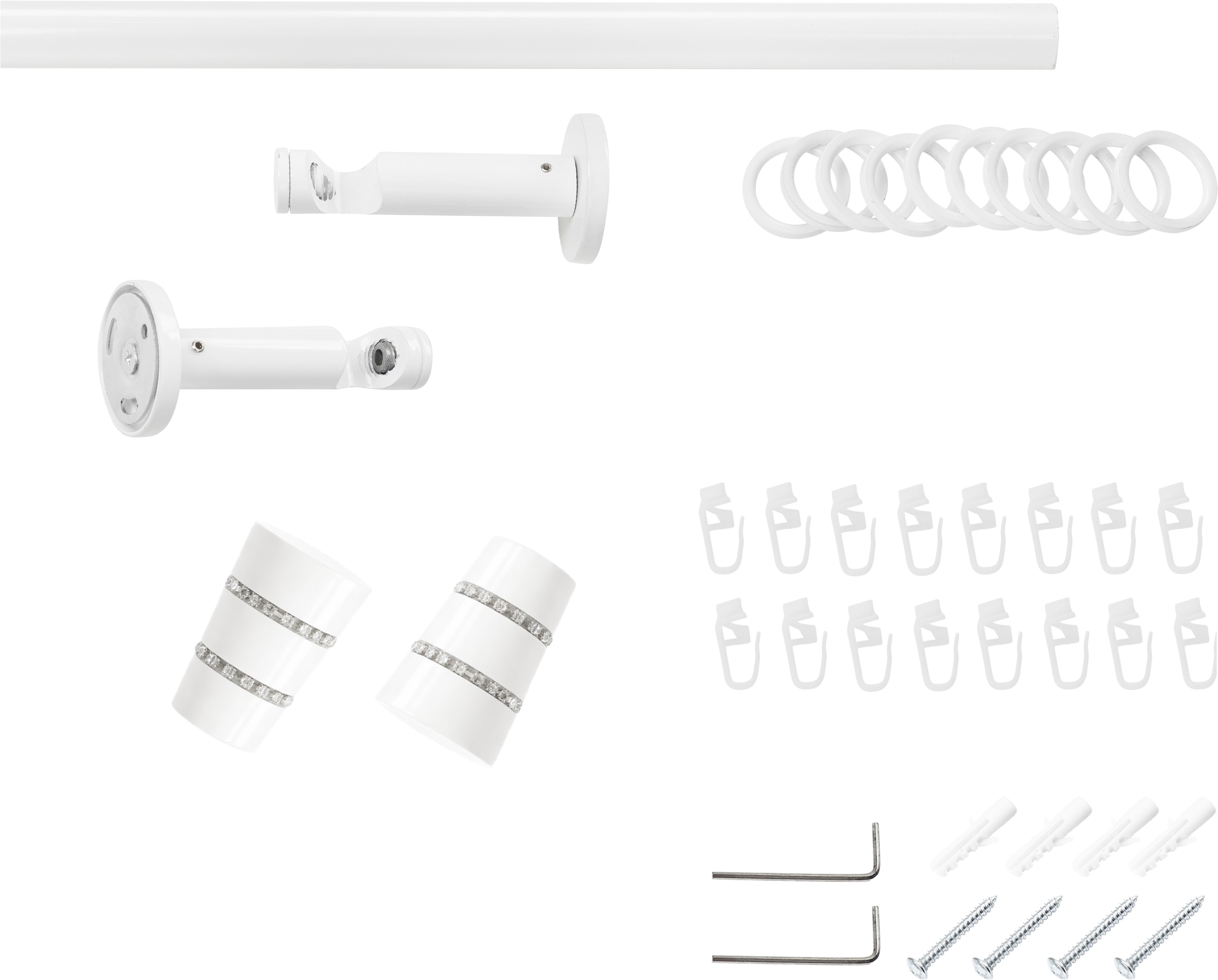 SN DECO GROUP Gardinenstange »Gardinenstange Rennes Ø 19 mm, 1-läufig, Fixmaß, verschraubt« Ø 19 mm Fixmaß;kürzbar