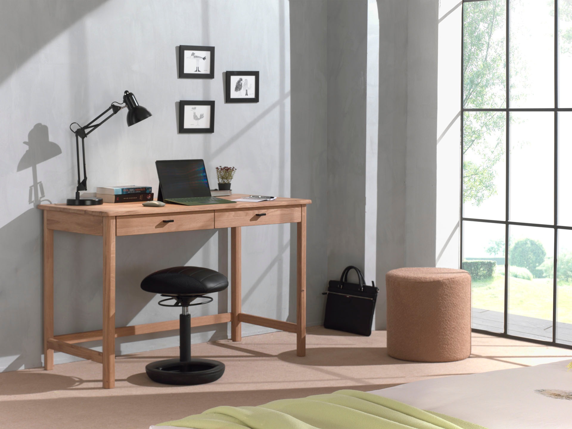Home affaire Schreibtisch »Schreibtisch Forrest aus Massivholz, Made in Eur günstig online kaufen