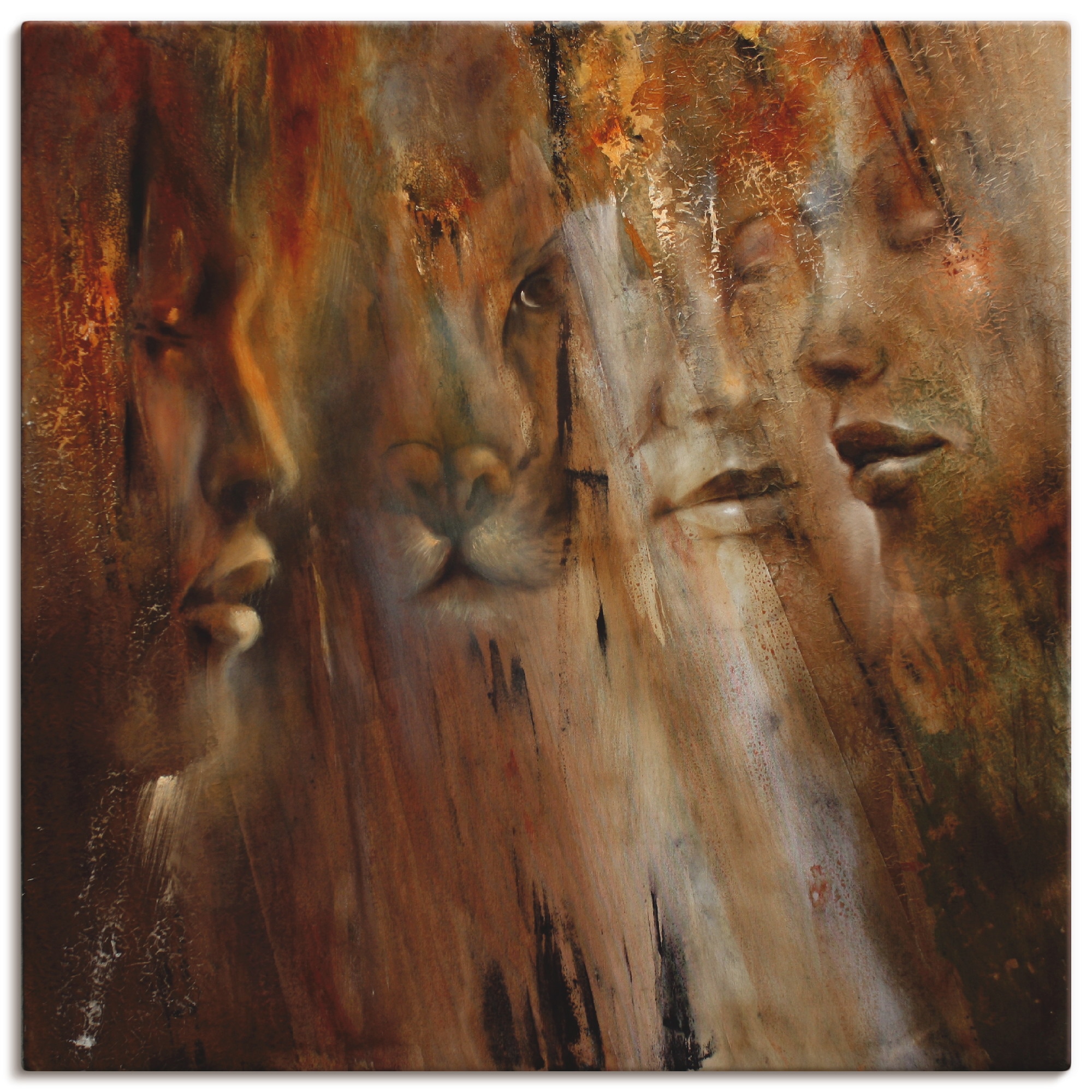 Artland Leinwandbild »Gesichter« Animal Fantasy 1 Stk. tlg. auf Holzrahmen günstig online kaufen